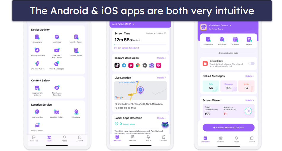 FamiSafe Ease of Use — It’s Mostly Intuitive (But Kids Can’t See the Restrictions)