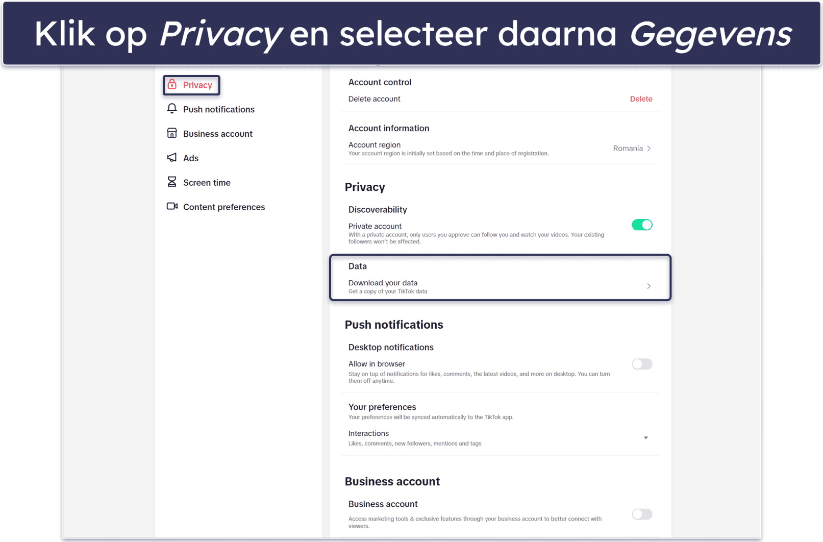 Hoe maak je een back-up van je TikTok account voordat je het verwijdert