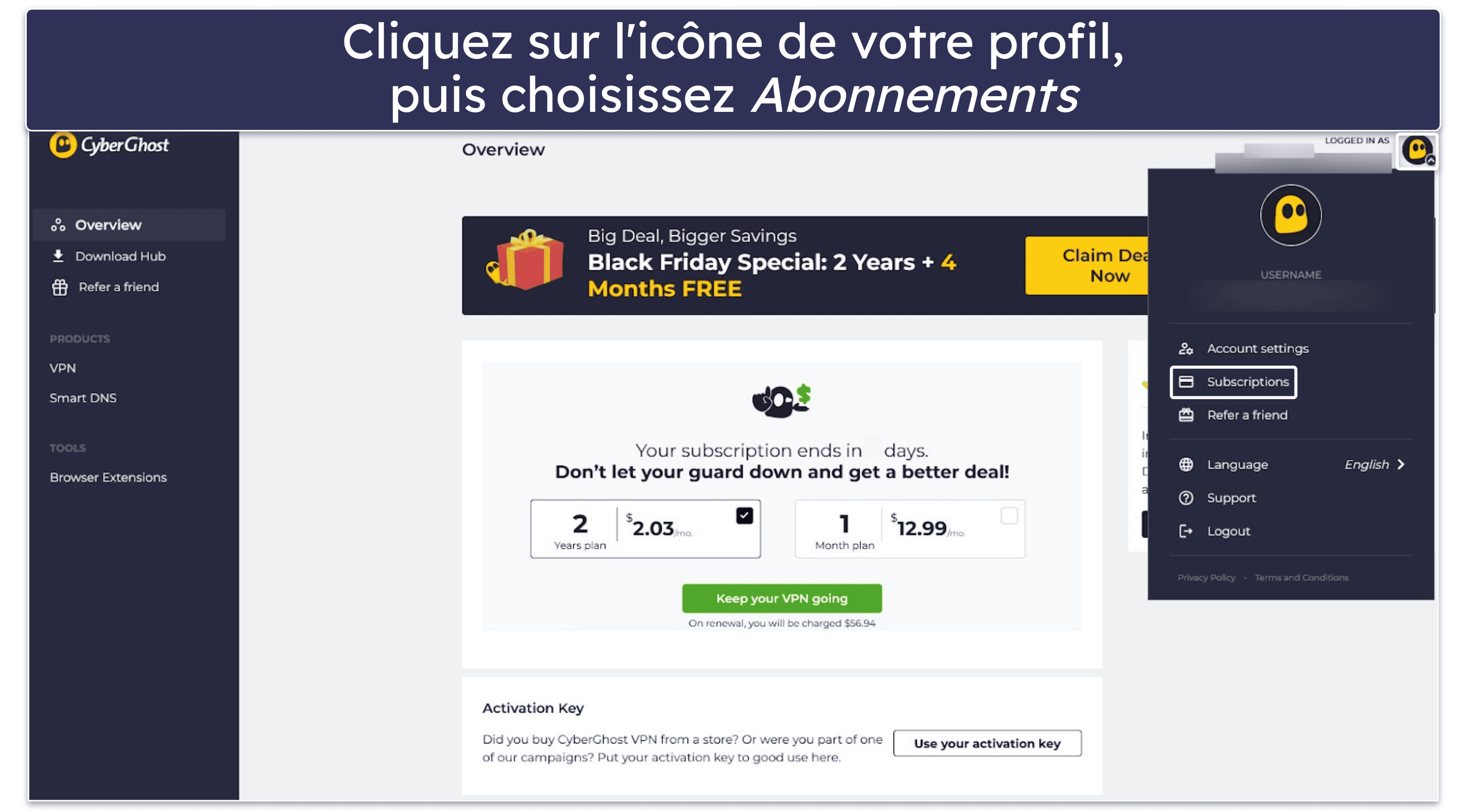 Essayez CyberGhost VPN sans risque pendant 45 jours (guide étape par étape)