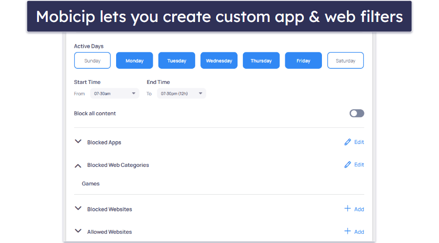 Mobicip Features — All the Industry-Standard Features (Plus Social Media Monitoring)