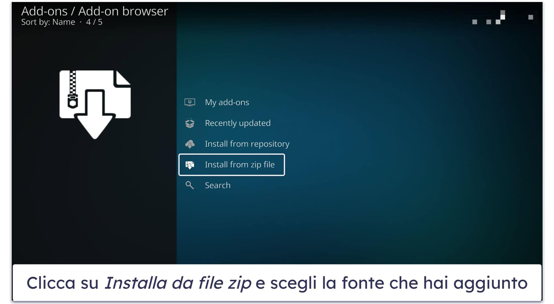 Come installare una build Kodi?