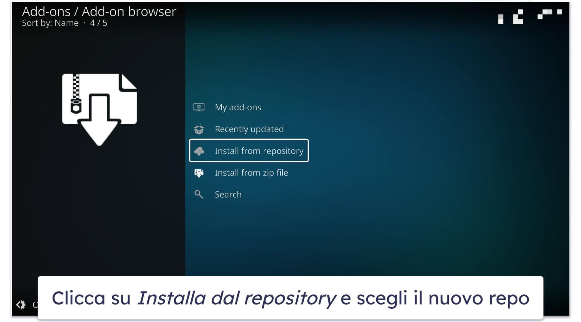 Come installare una build Kodi?