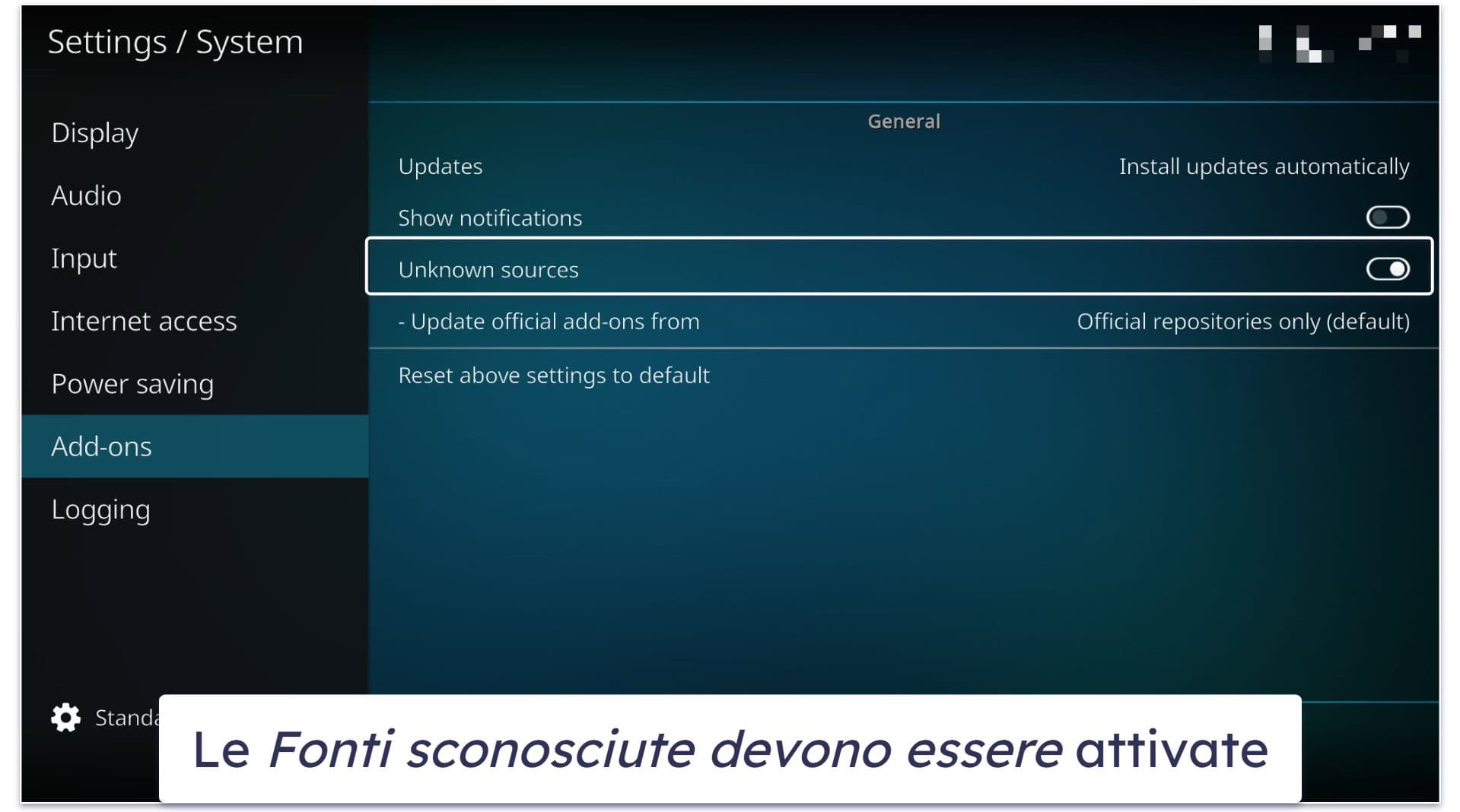Come disinstallare una build Kodi