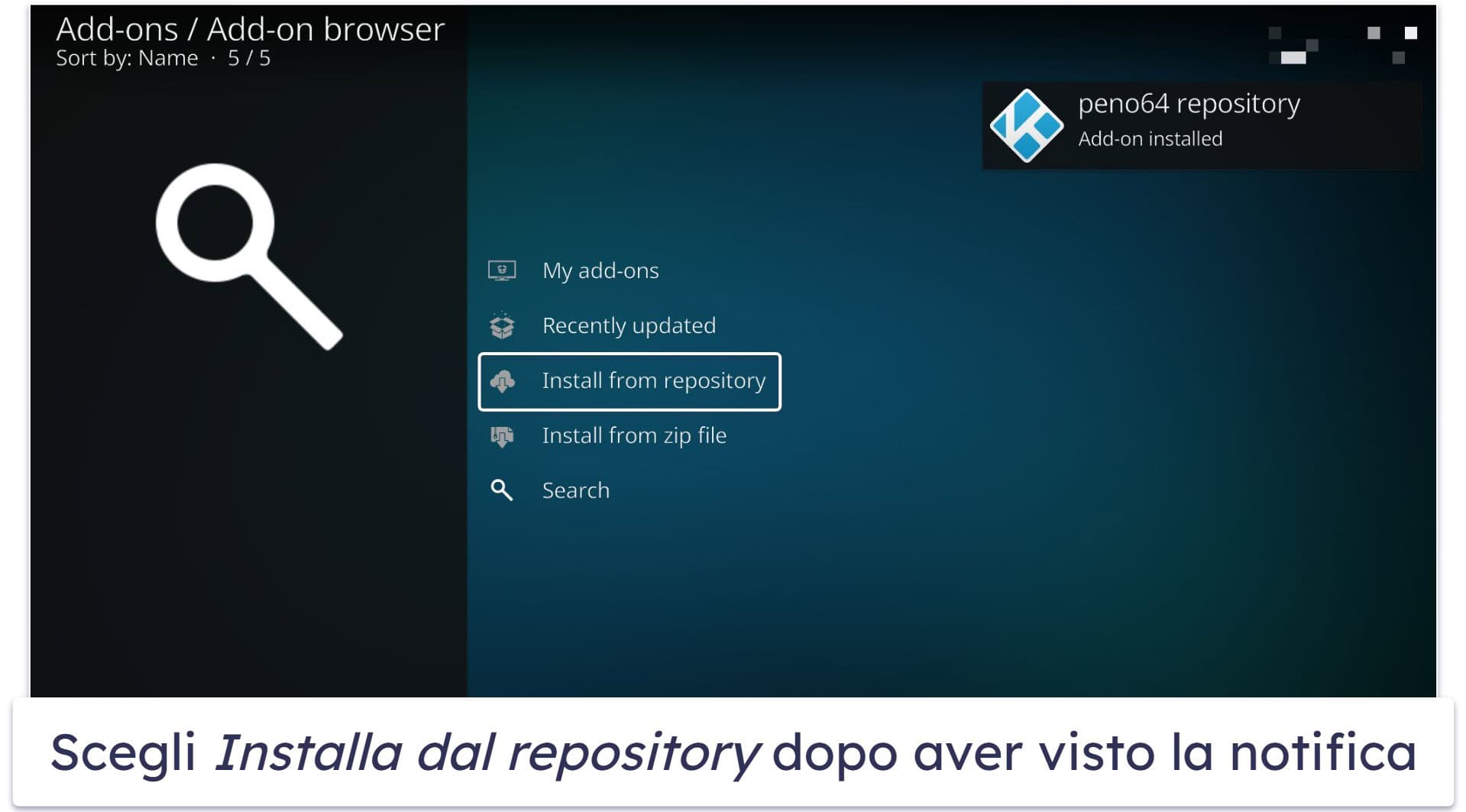 Come disinstallare una build Kodi
