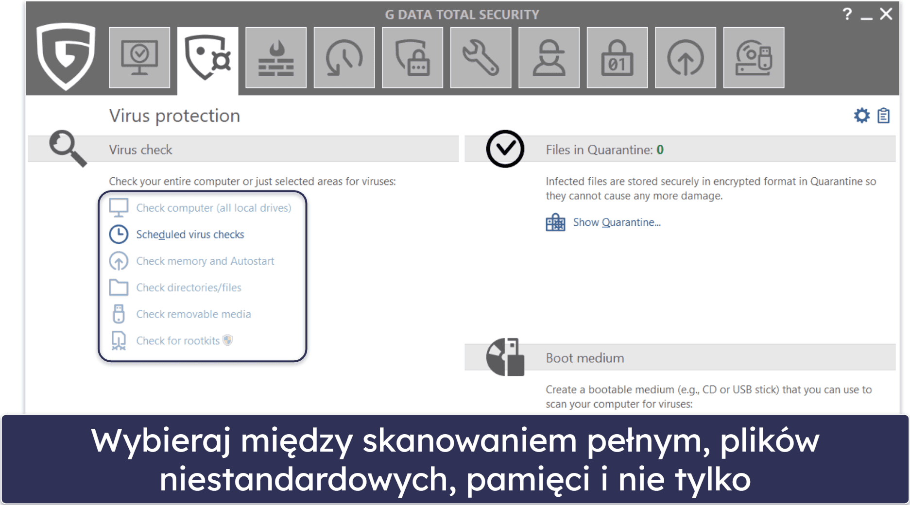 G DATA funkcje bezpieczeństwa — doskonały skaner złośliwego oprogramowania na bazie Bitdefender + dodatki