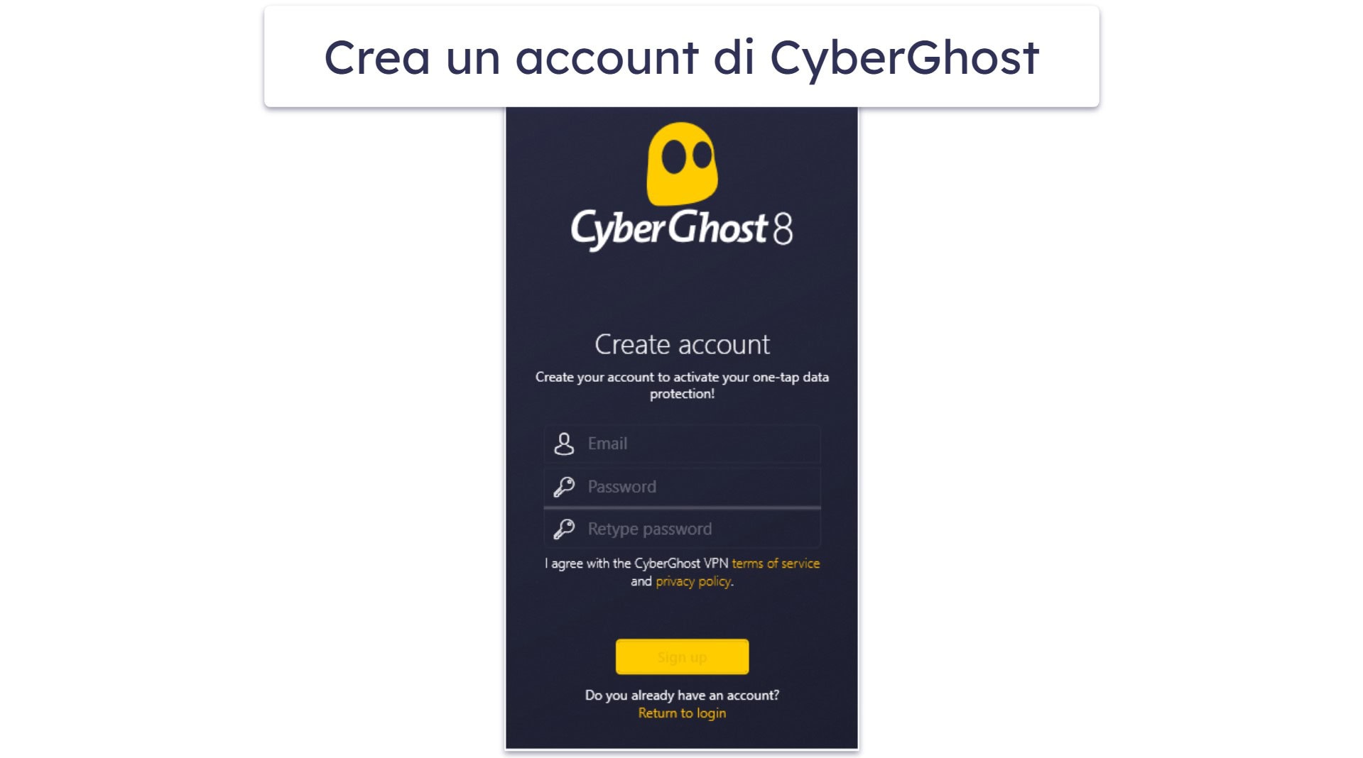 Come richiedere la prova gratuita di CyberGhost