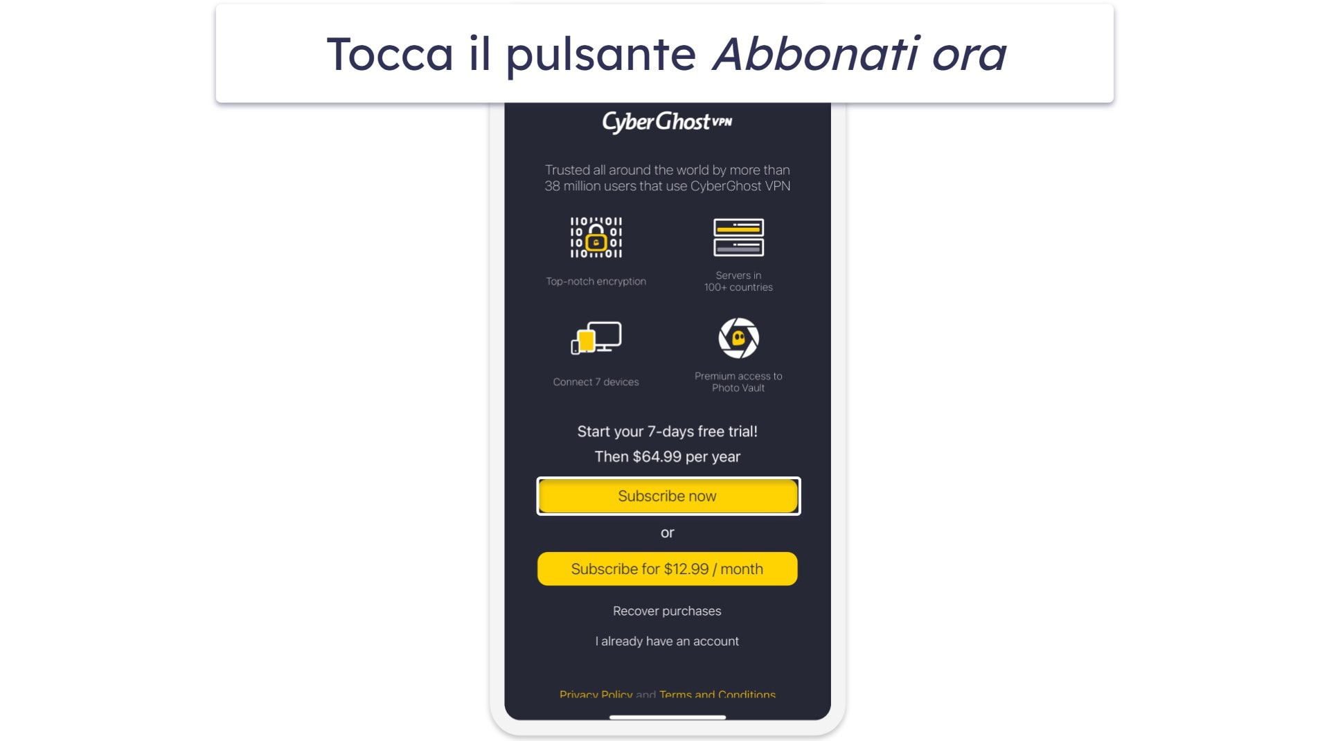 Come richiedere la prova gratuita di CyberGhost