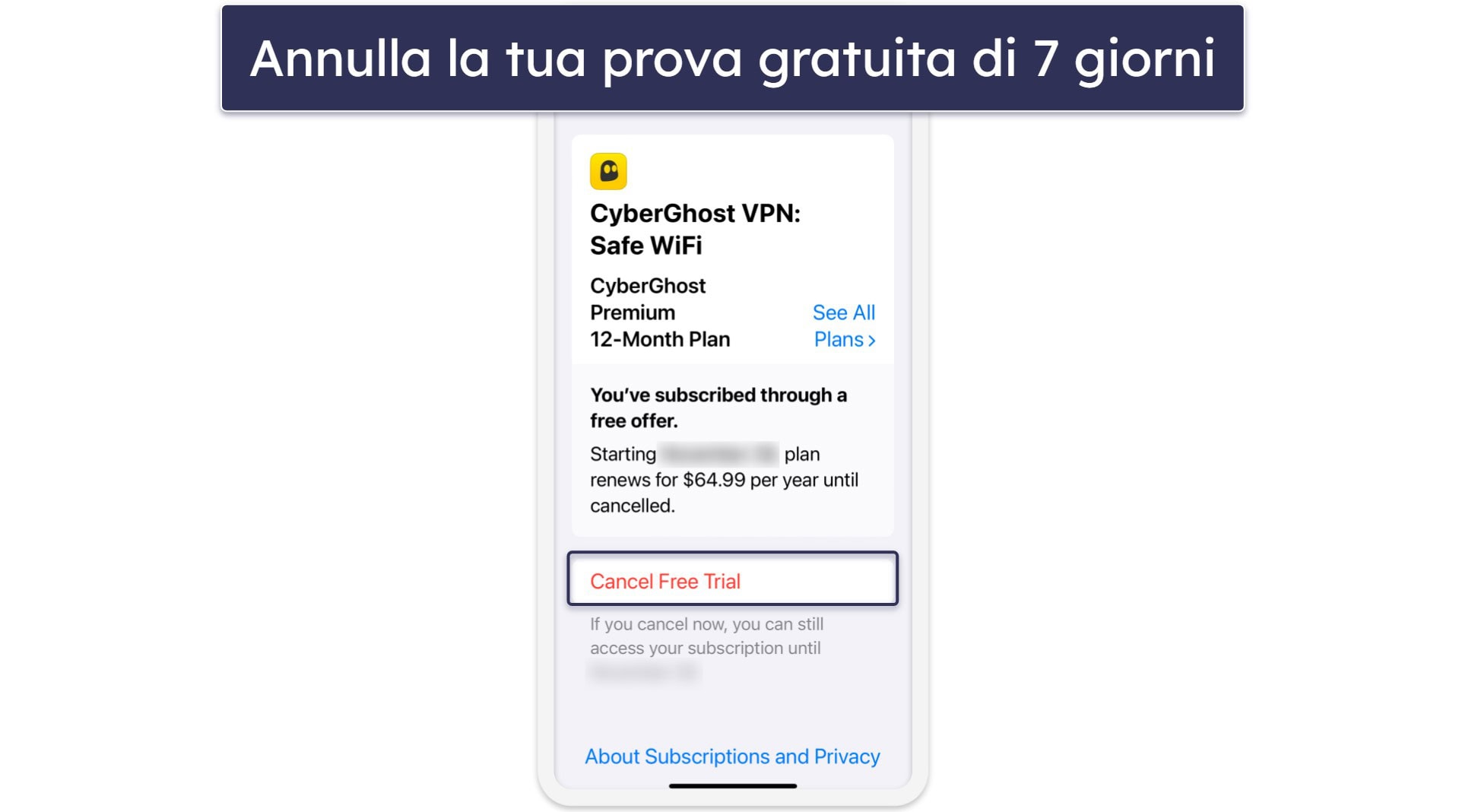 Come richiedere la prova gratuita di CyberGhost