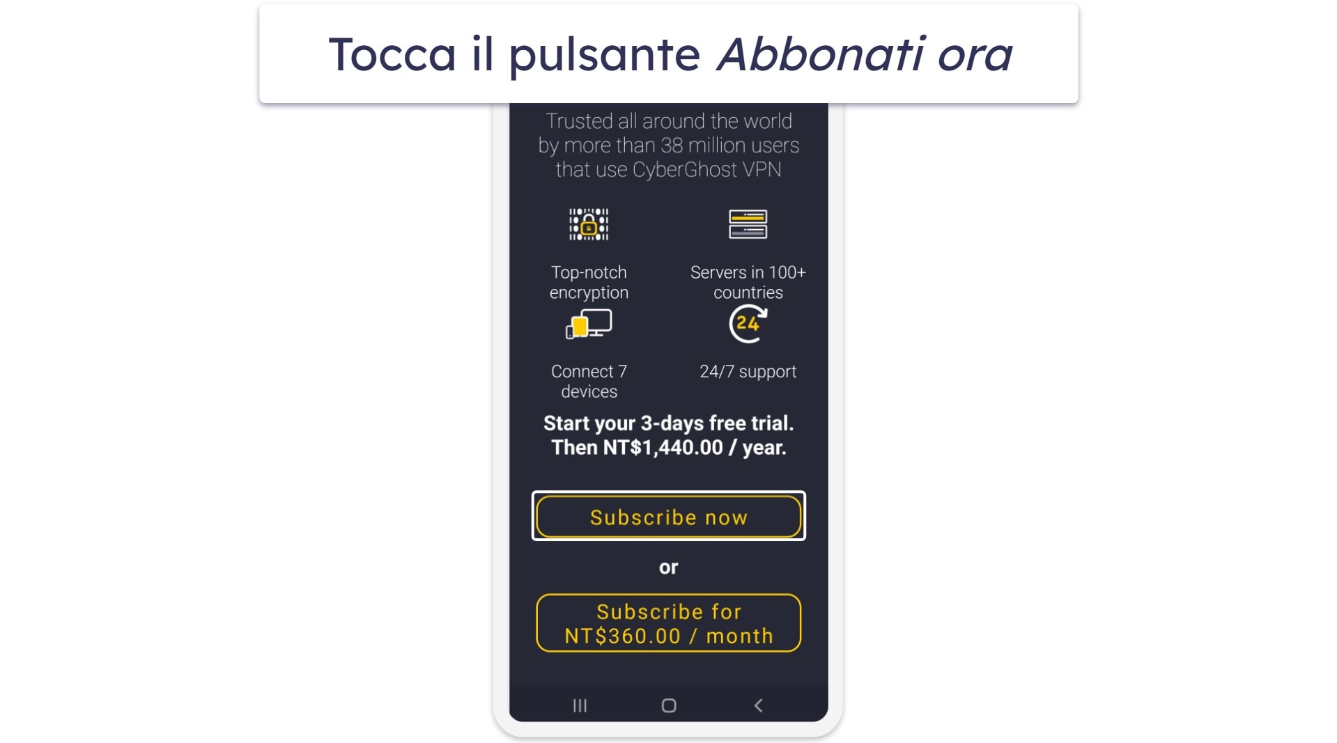 Come richiedere la prova gratuita di CyberGhost