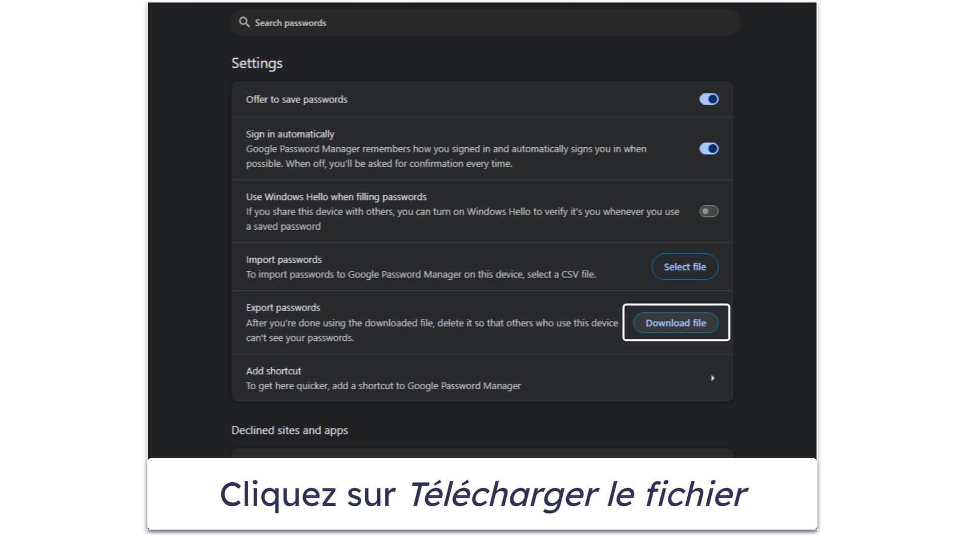 Comment exporter les mots de passe enregistrés sur Chrome vers un gestionnaire de mots de passe tiers