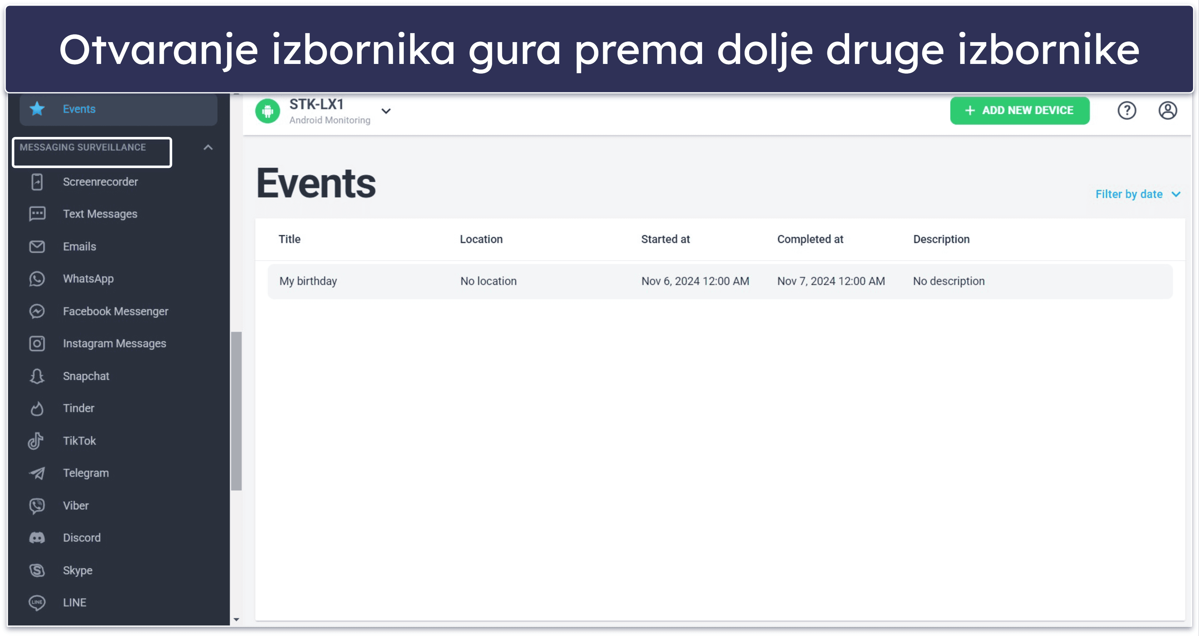mSpy jednostavnost uporabe – intuitivno i jednostavno sučelje