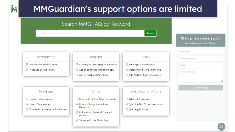 MMGuardian Customer Support — Functional (But Nothing Special)