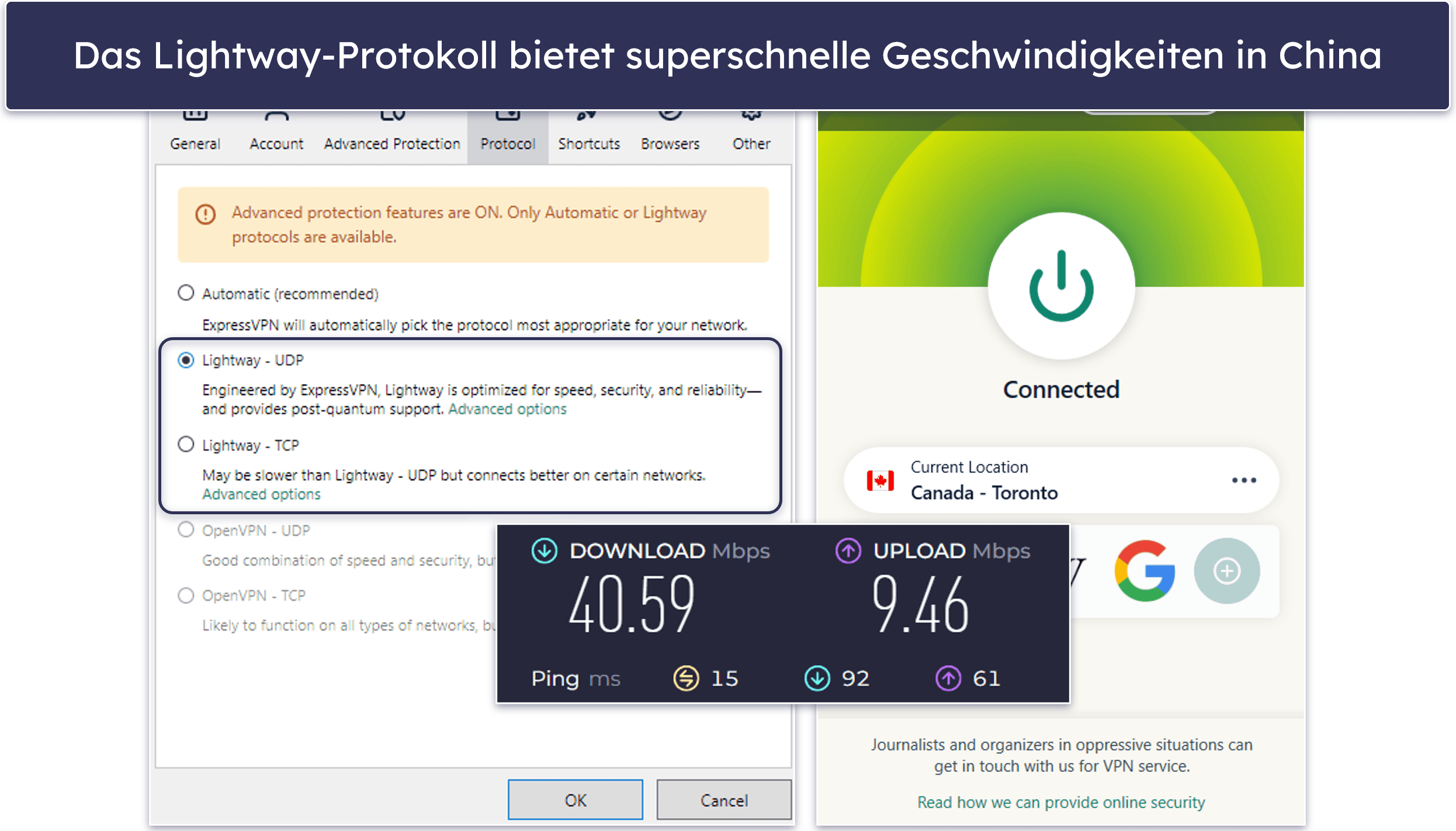 🥇 1. ExpressVPN: Insgesamt das beste VPN für China