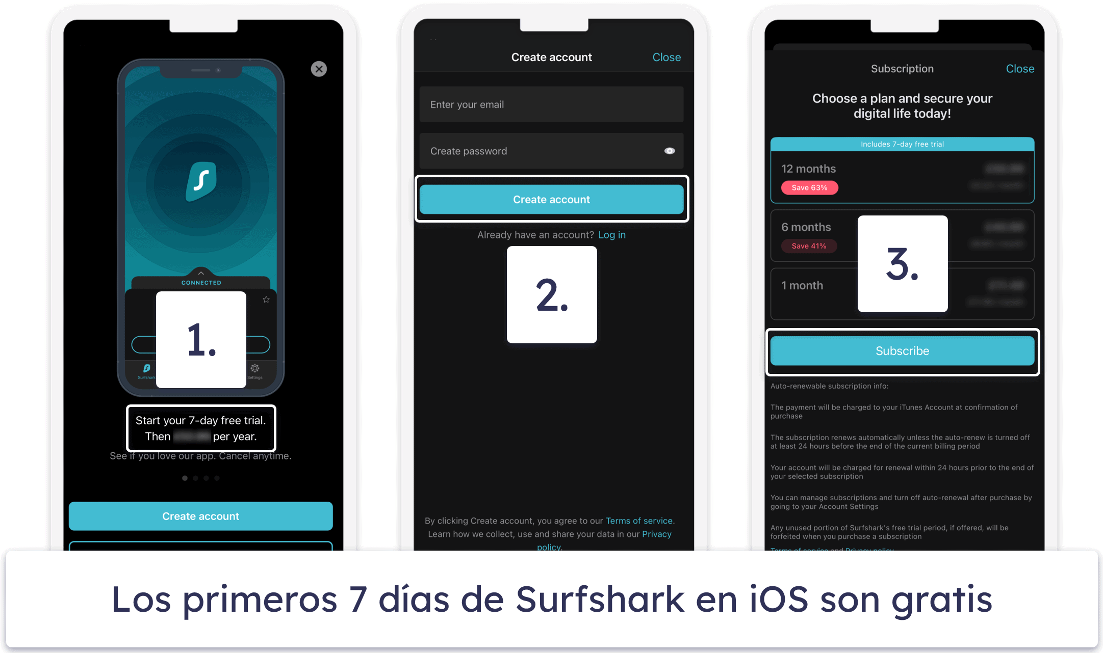 Cómo conseguir la prueba gratis de 7 días de Surfshark (dispositivos móviles y macOS)