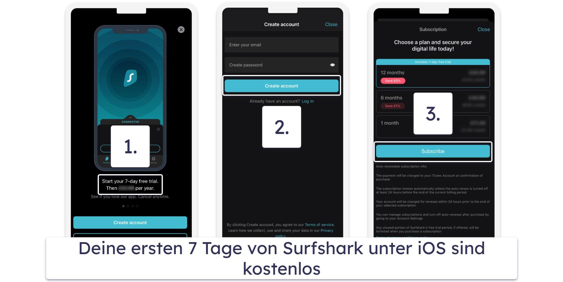 Wie man Surfsharks 7-tägige Testversion bekomme (für Mobilgeräte und macOS)