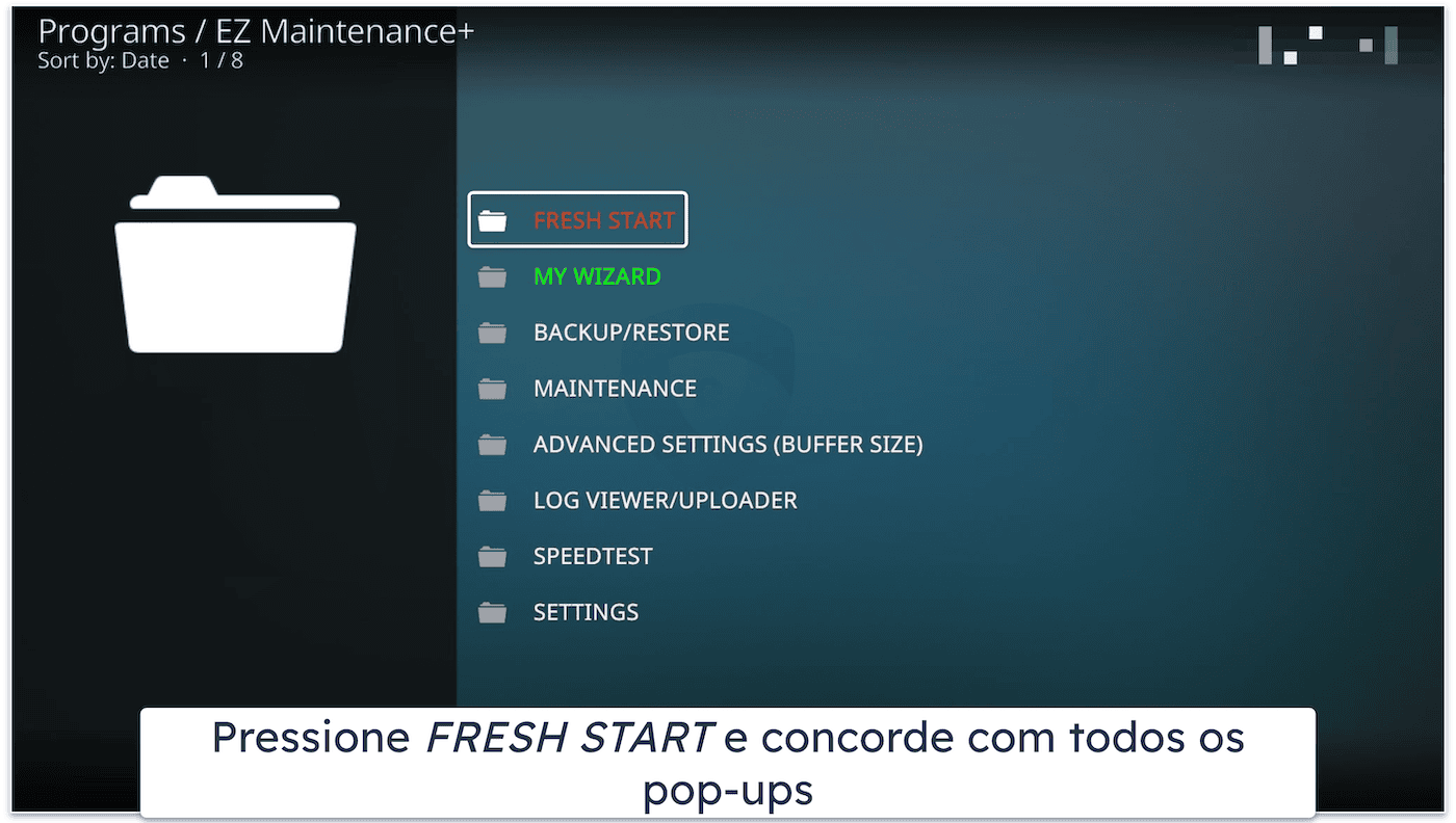 Como desinstalar uma Build no Kodi