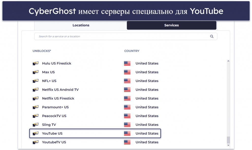 🥉3. CyberGhost VPN — выделенные серверы для потоковых трансляций и автоматизация подключений