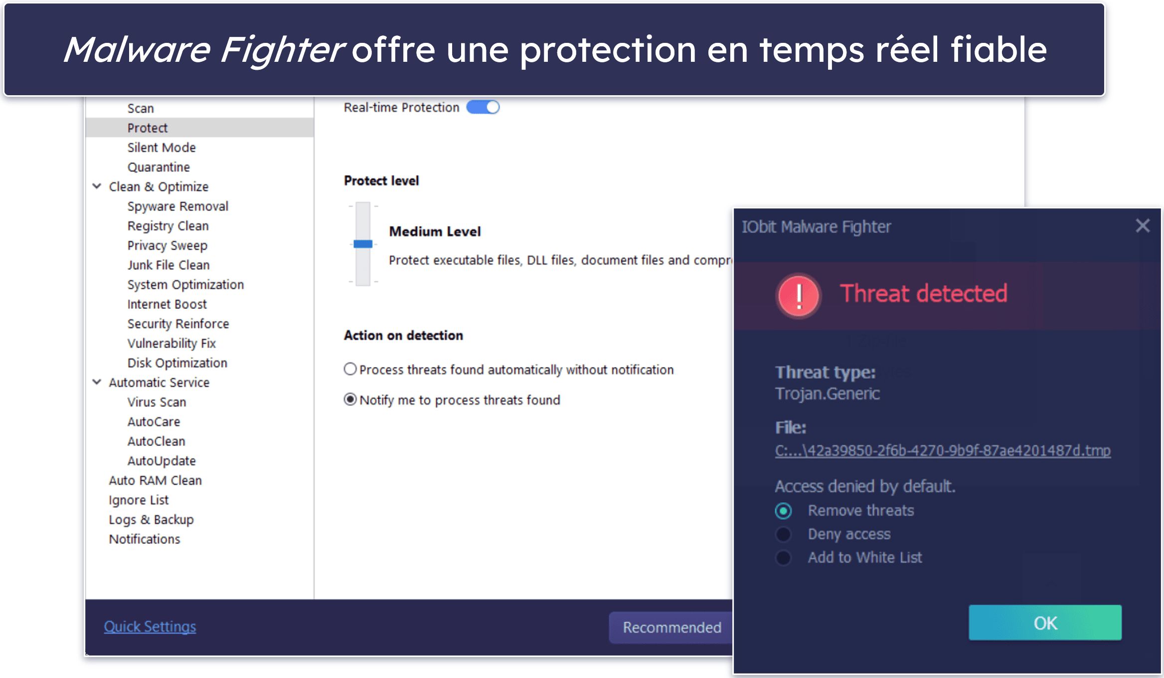Fonctionnalités de sécurité de IObit : scanner de programmes malveillants et outils d’optimisation de qualité (et c’est à peu près tout)