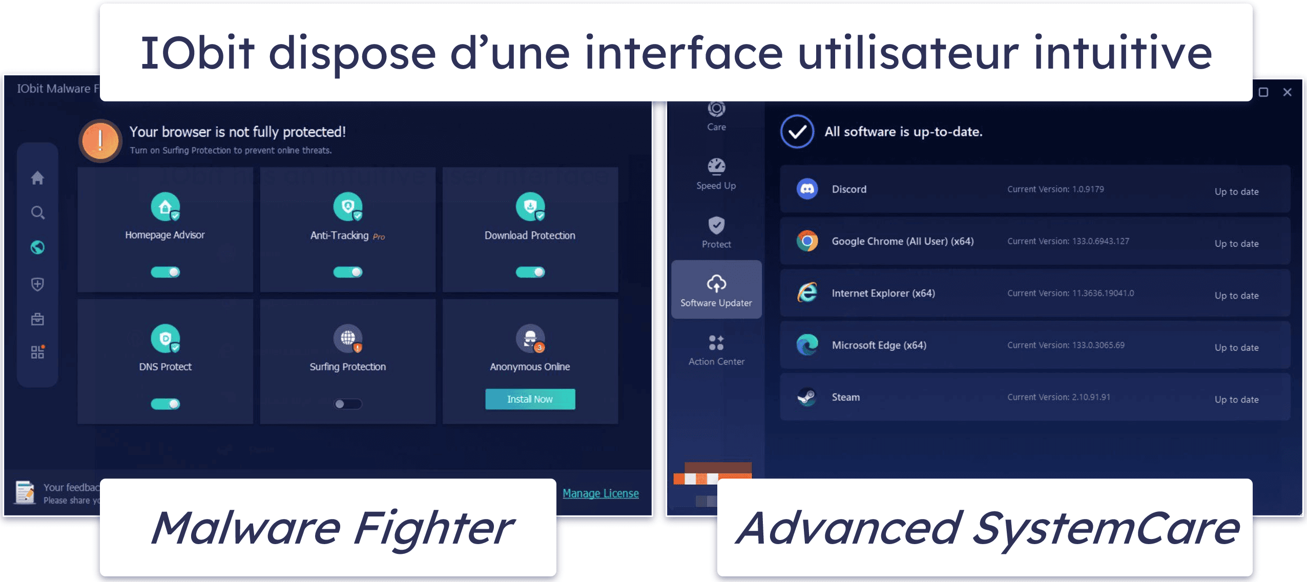 Facilité d’utilisation et de configuration de IObit : interface intuitive, mais des publicités gênantes