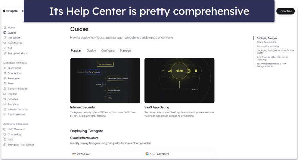 Twingate Customer Support — Great Help Center but Has Few Support Channels