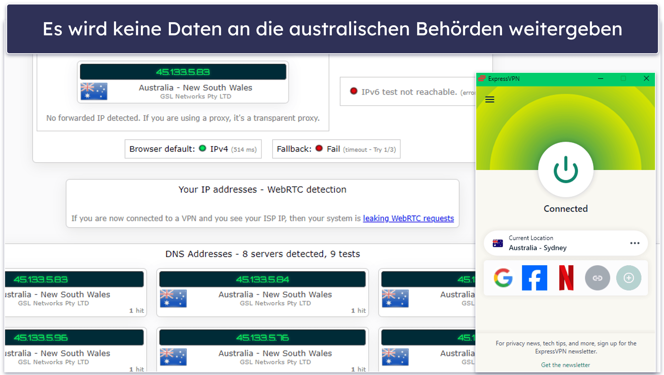 1.🥇ExpressVPN – bestes VPN insgesamt für Australien