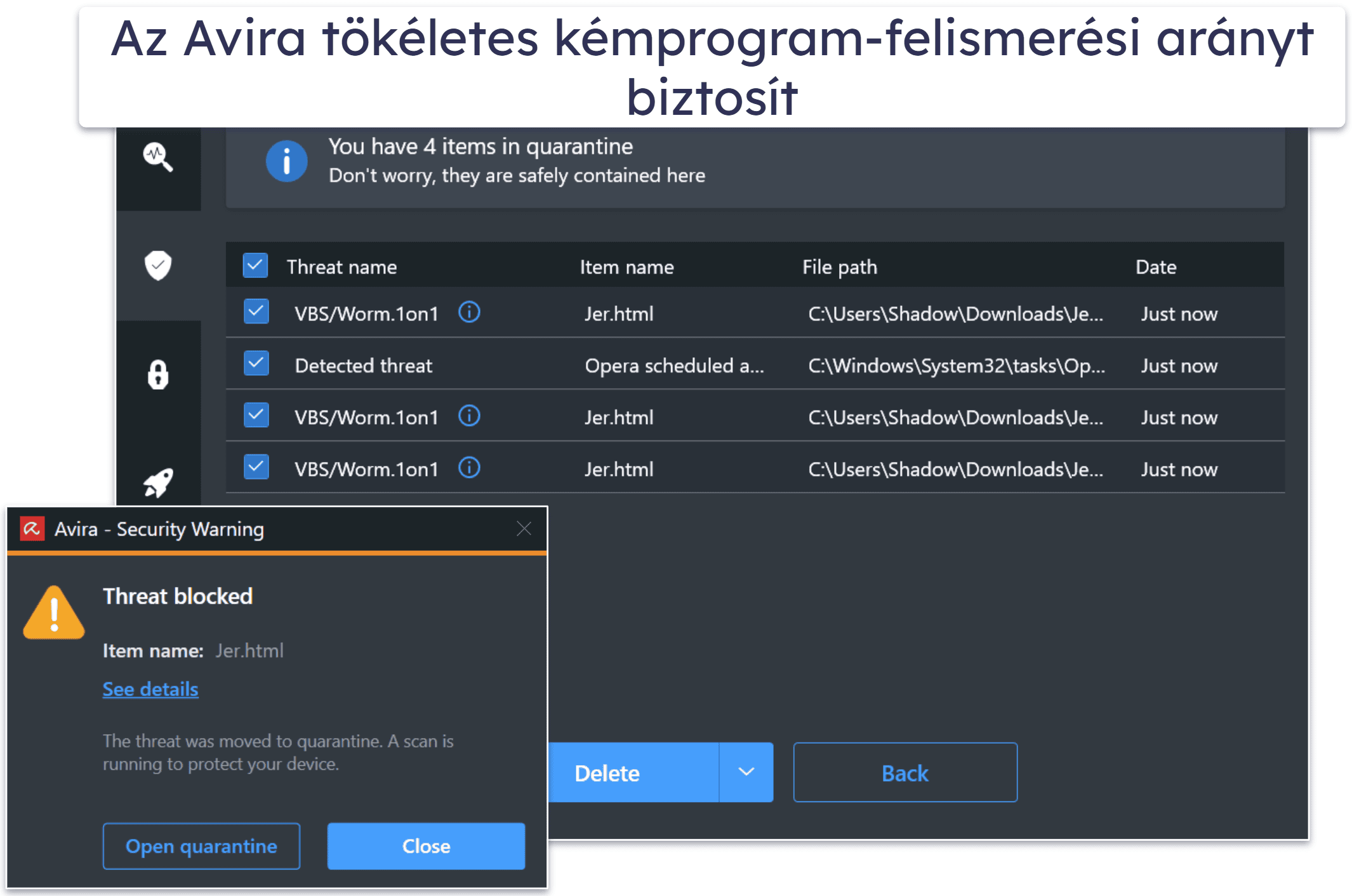 7. Avira – A legjobb ingyenes kémprogramok elleni védelem
