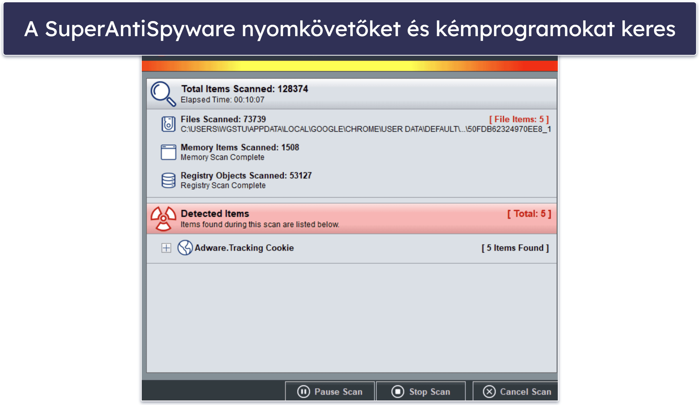10. SUPERAntiSpyware – A legjobb kiegészítő kémprogramok elleni védelem