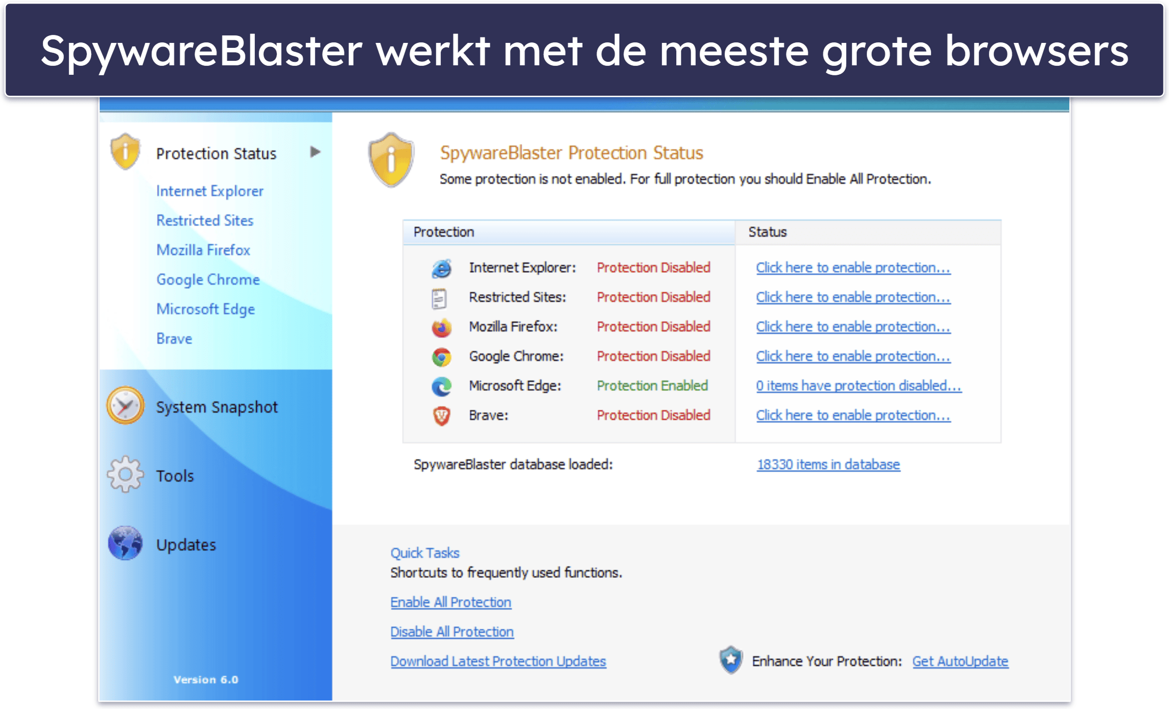 Bonus. SpywareBlaster — Het beste voor extra browserbeveiliging