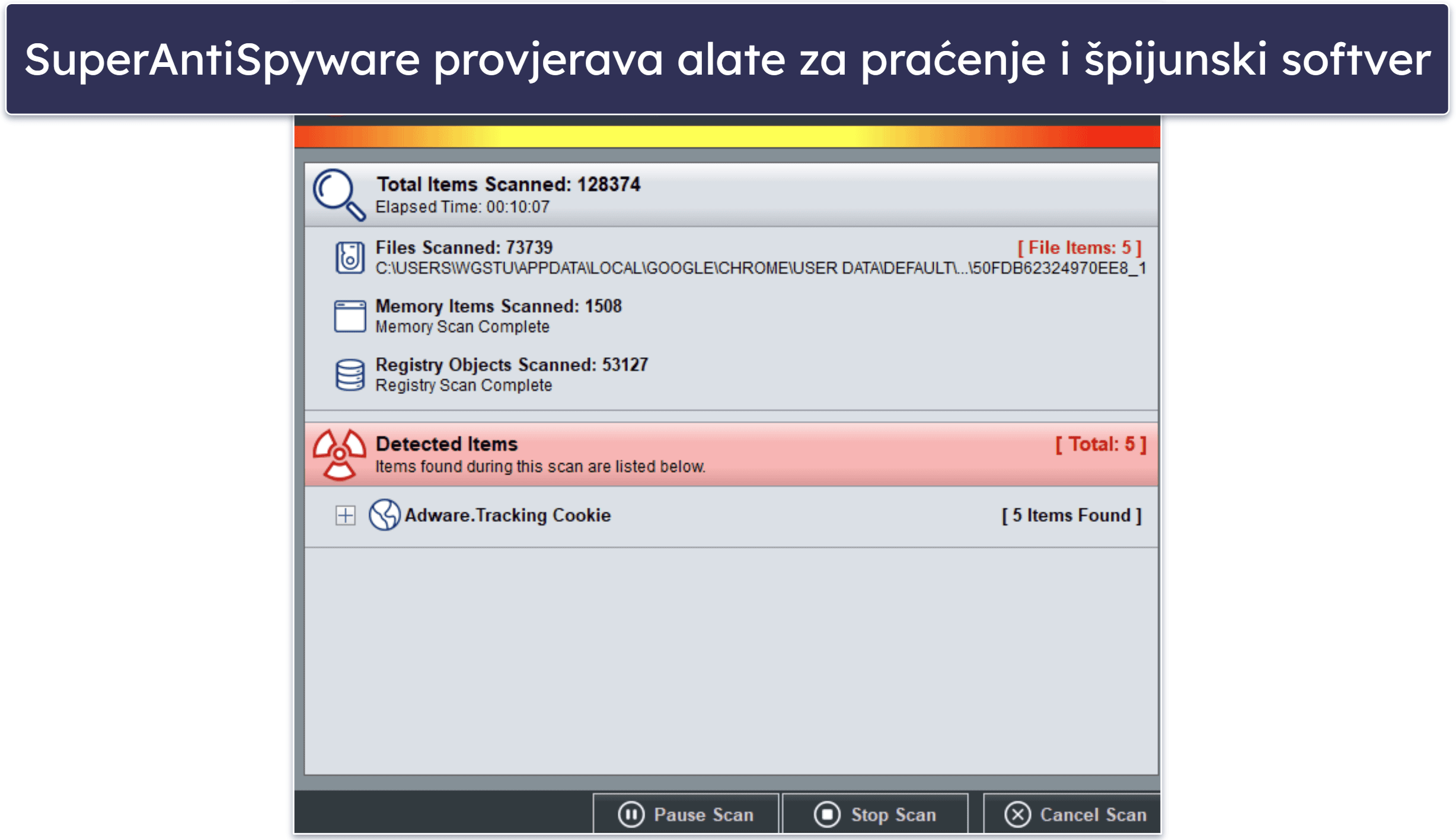 10. SUPERAntiSpyware – Najbolji za dodatnu zaštitu od špijunskog softvera