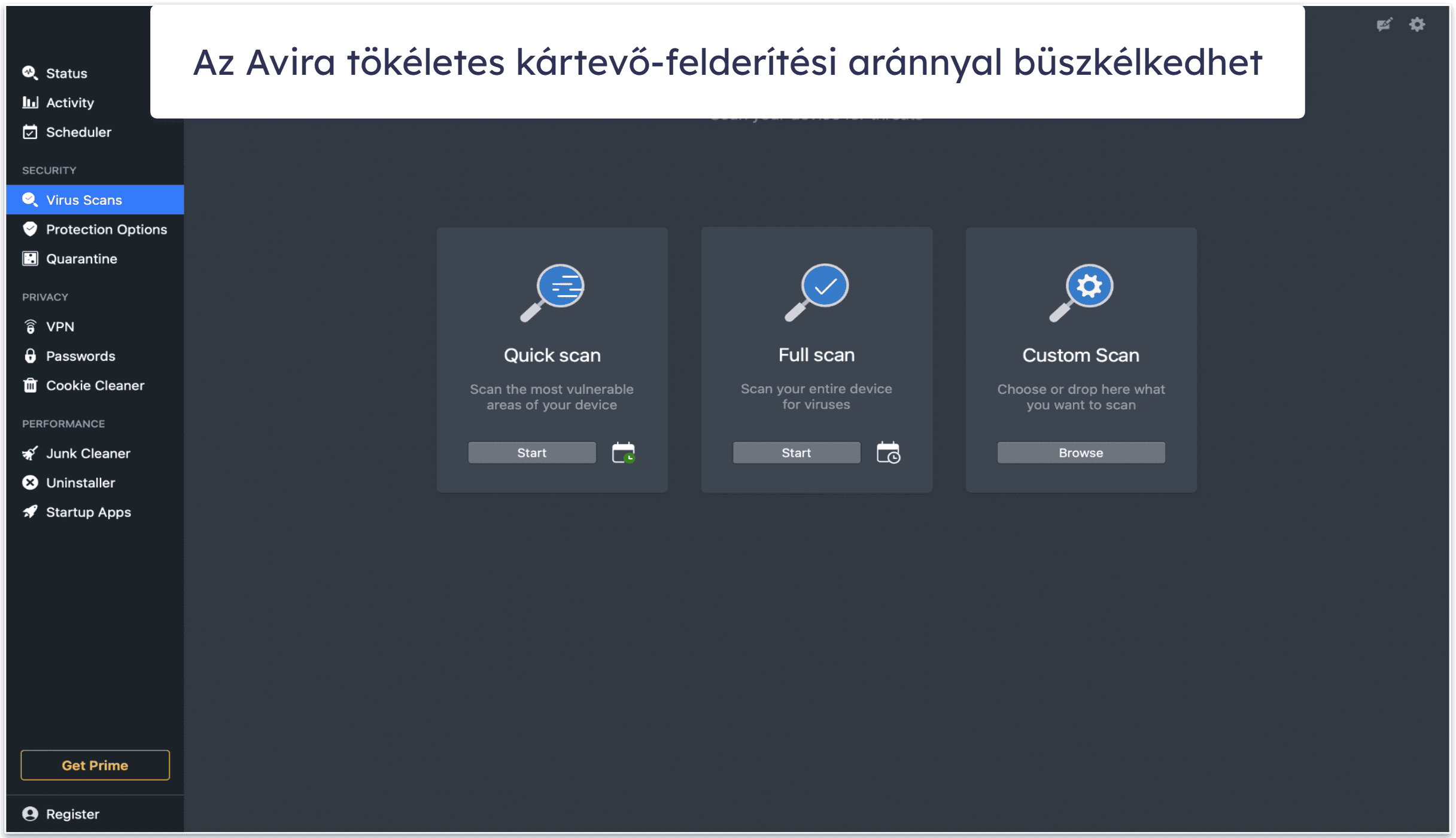 5. Avira Free Security for Mac: Fejlett víruskereső + korrekt ingyenes extrák