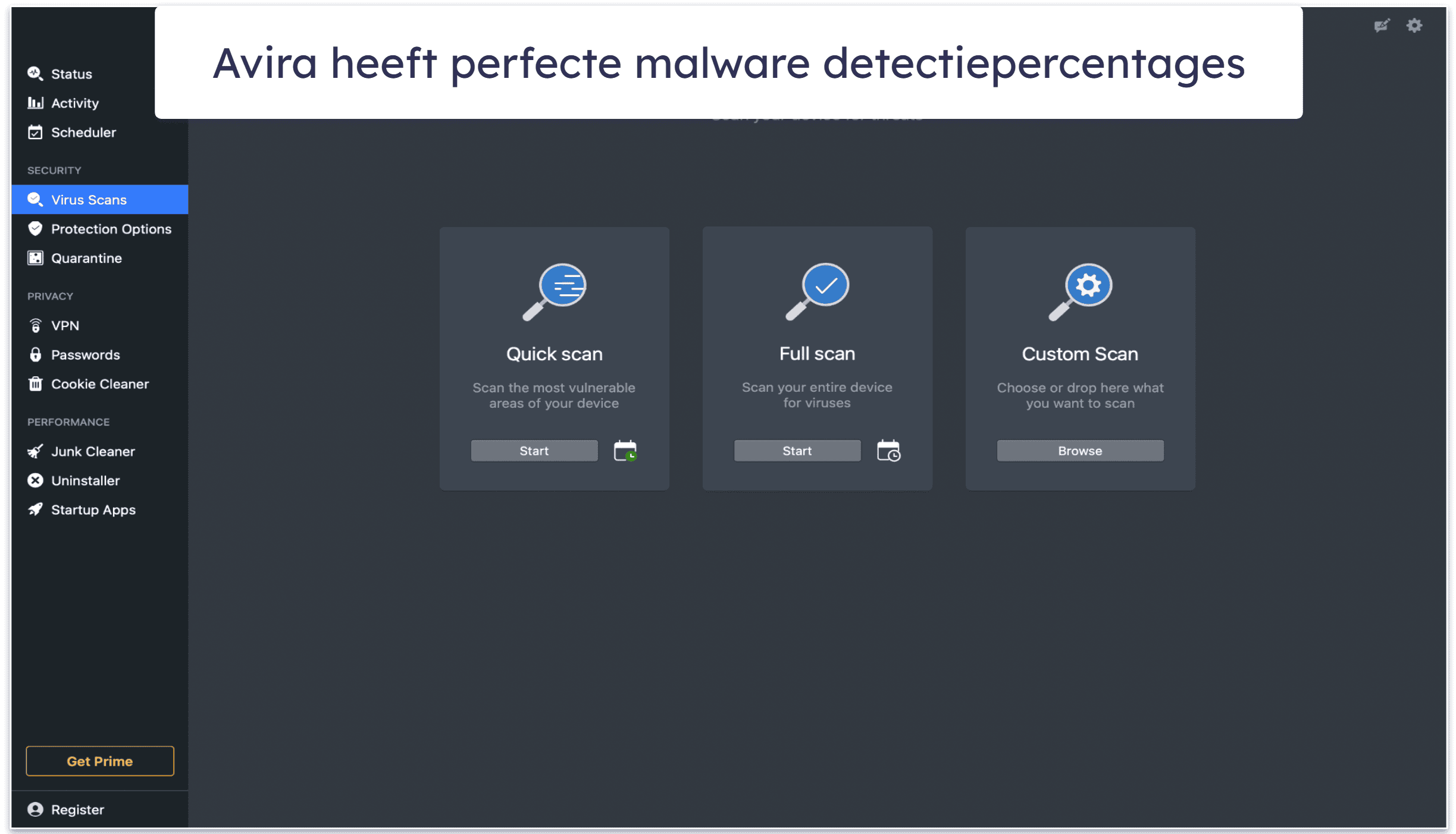 5. Avira Free Security voor Mac: Geavanceerde antivirusscanner + degelijke gratis extra’s