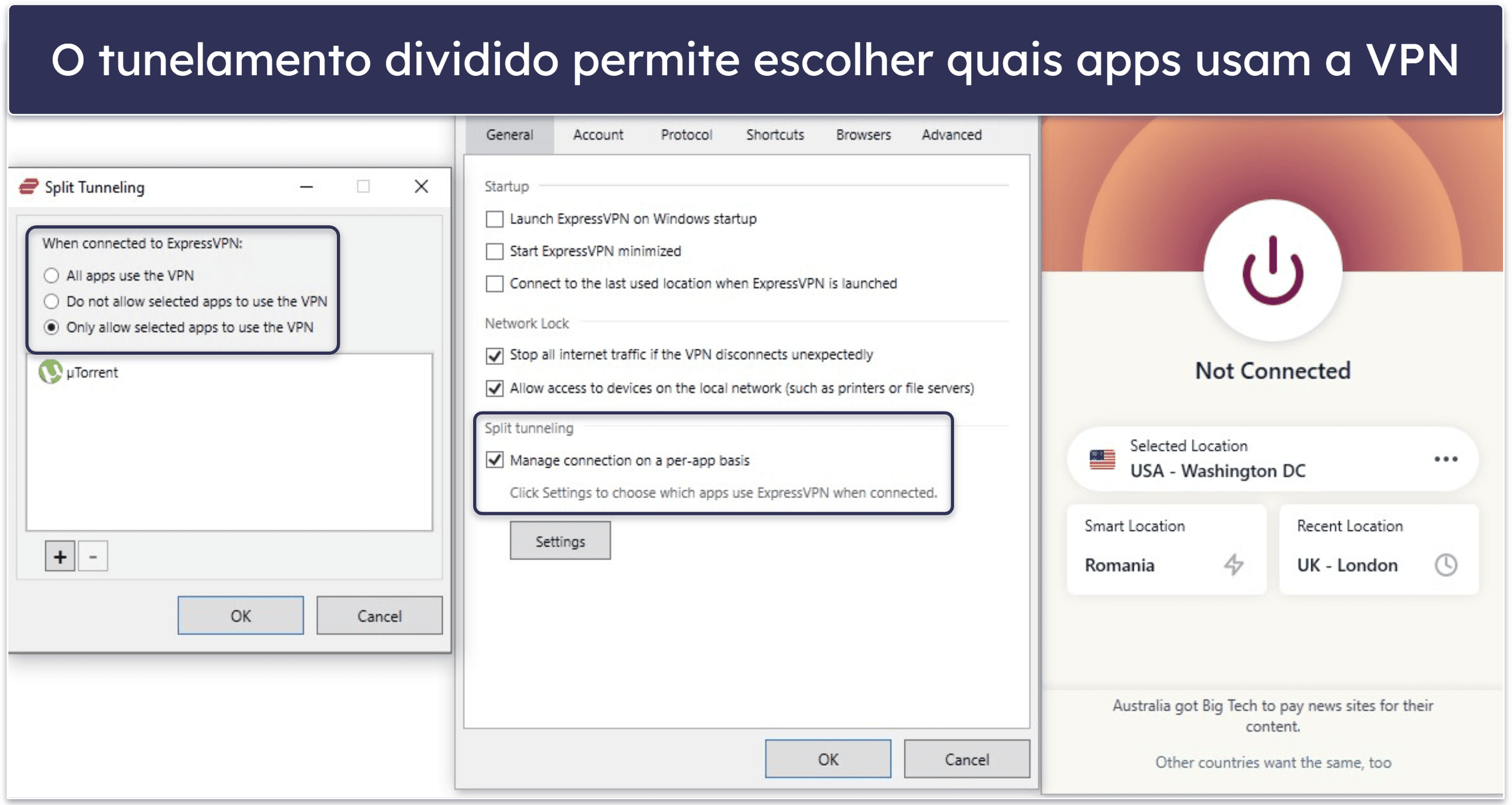 🥇1. ExpressVPN: melhor VPN com pagamento mensal