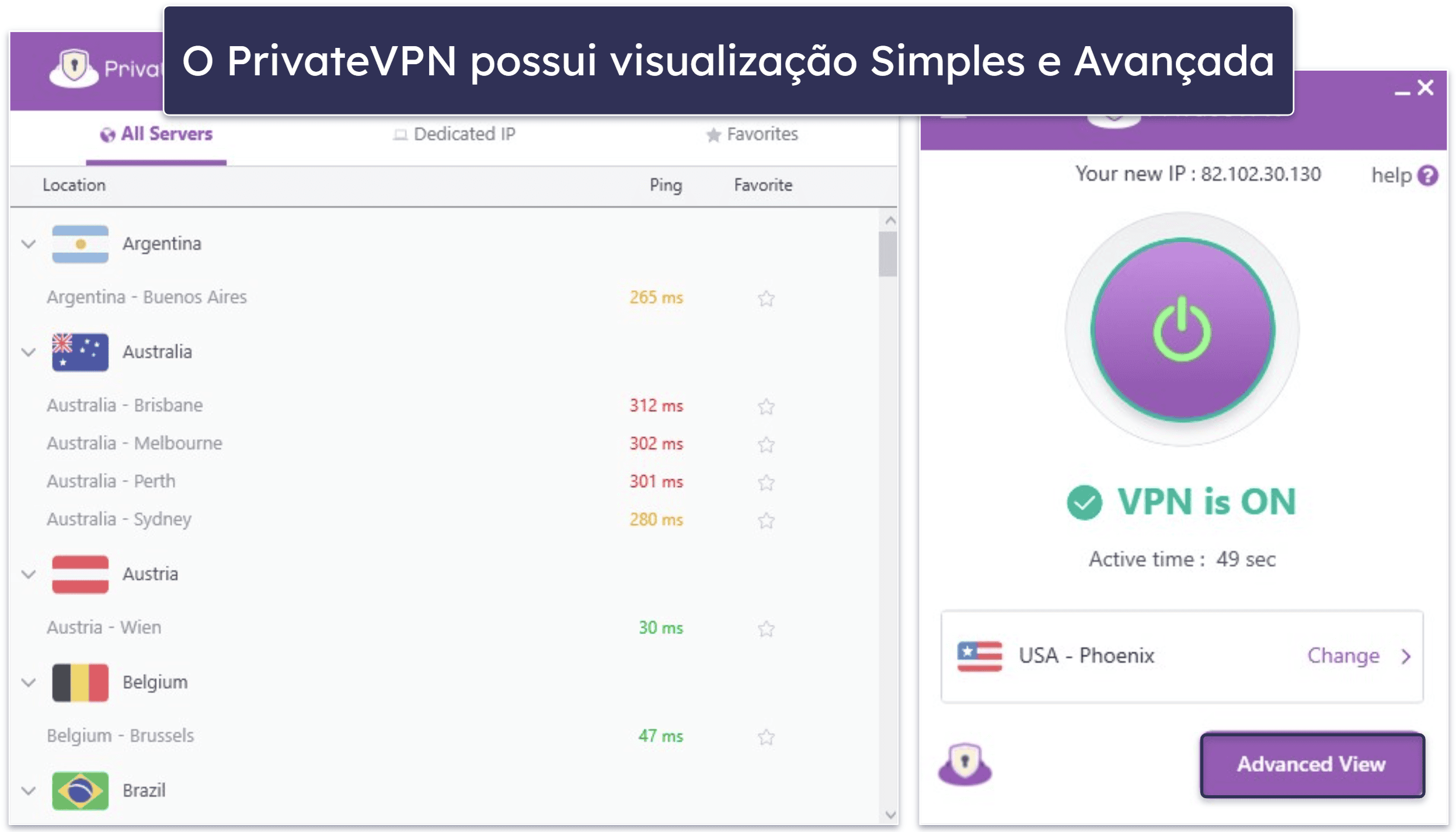 🥉3. PrivateVPN: muito Intuitivo (bom para novos usuários)