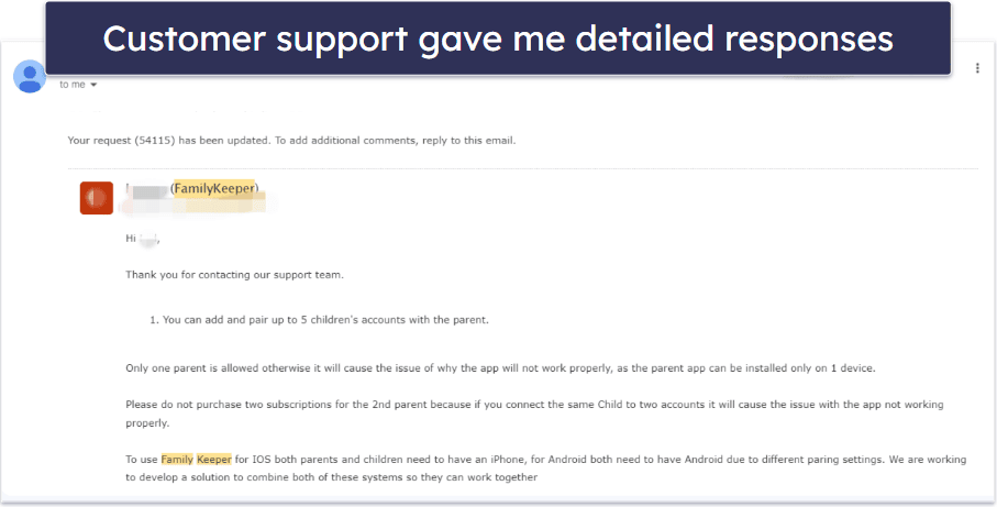 FamilyKeeper Customer Support — Pretty Average & Not That Responsive