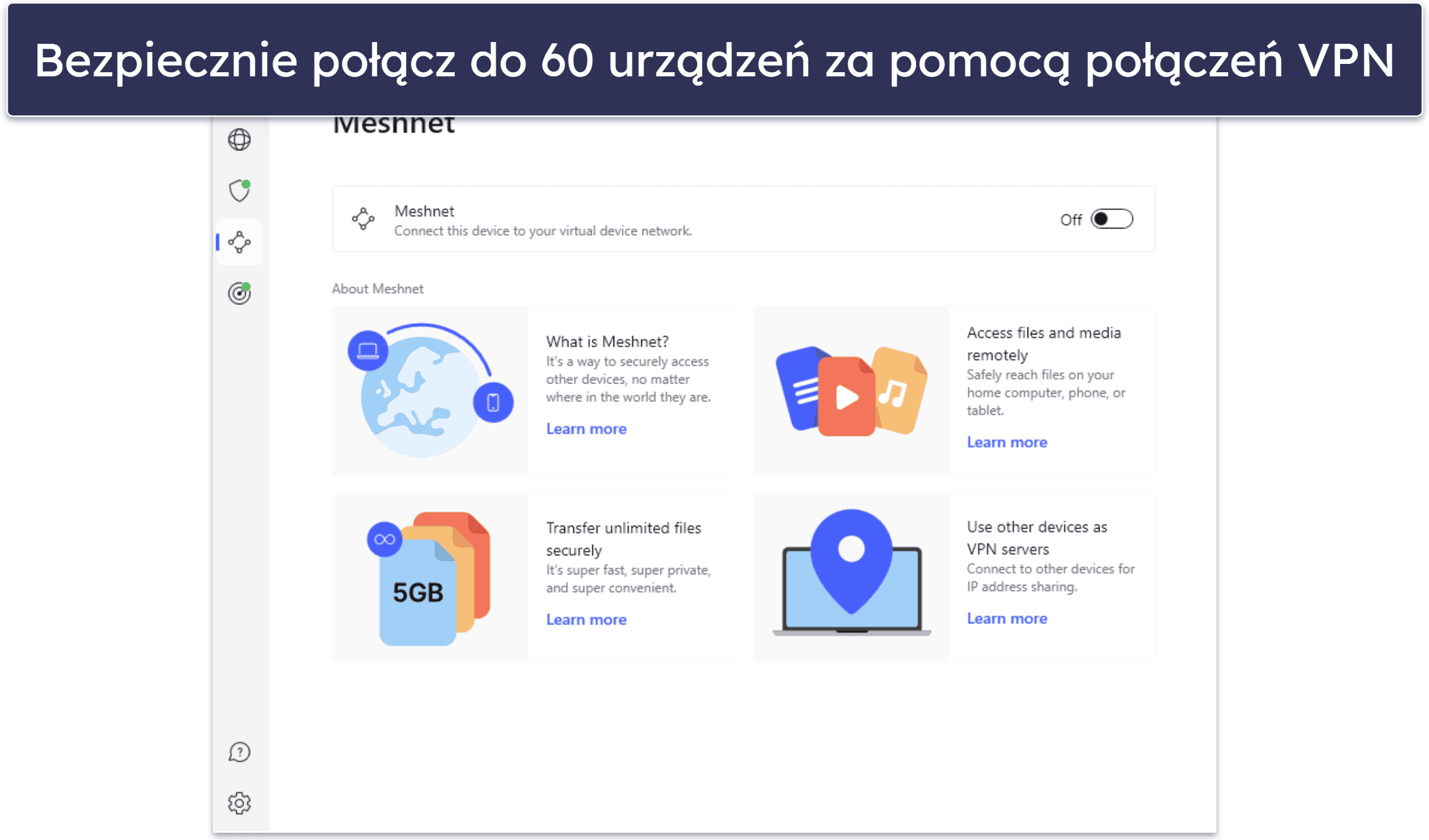 4. NordVPN: Świetny do zabezpieczania zdalnego dostępu do urządzeń