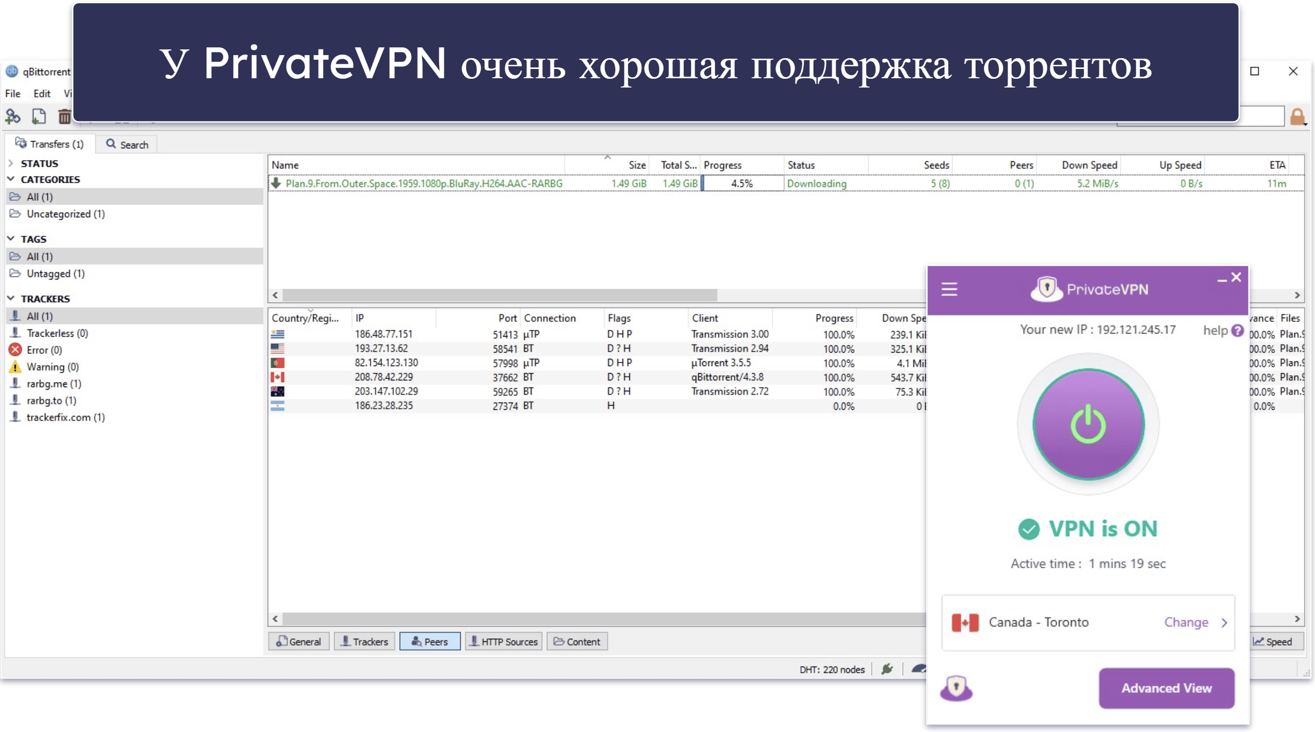 5. PrivateVPN: Отличный недорогой VPN для торрентов