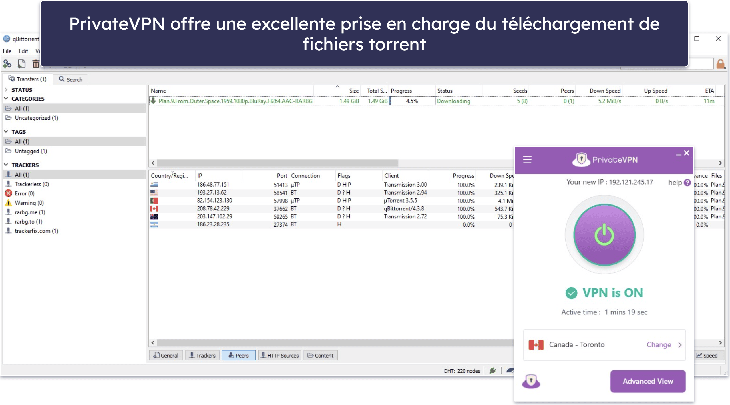 5. PrivateVPN : excellent VPN abordable pour le téléchargement de fichiers torrent