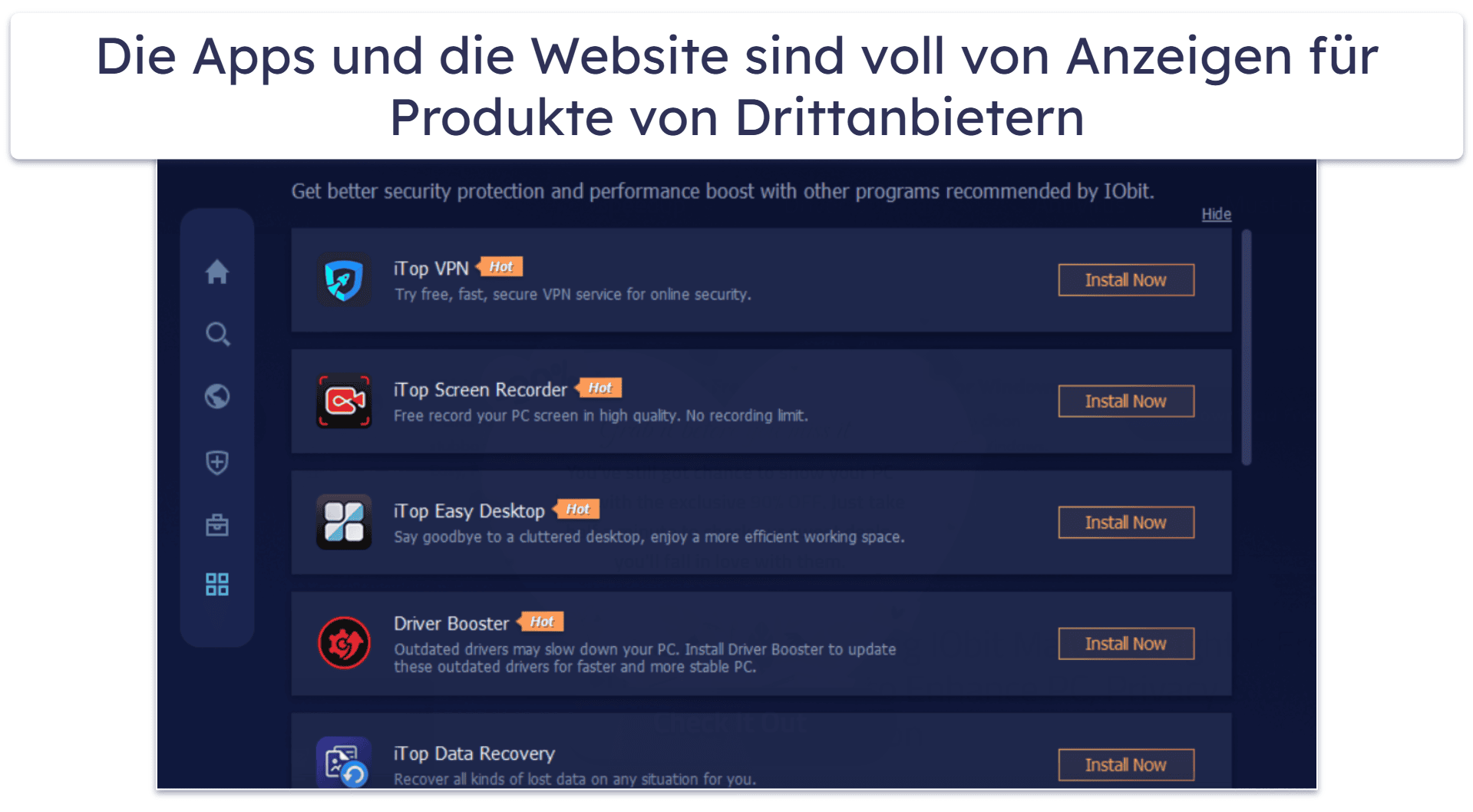 IObit Benutzerfreundlichkeit &amp; Einrichtung — Intuitive Benutzeroberfläche, aber aufdringliche Werbung
