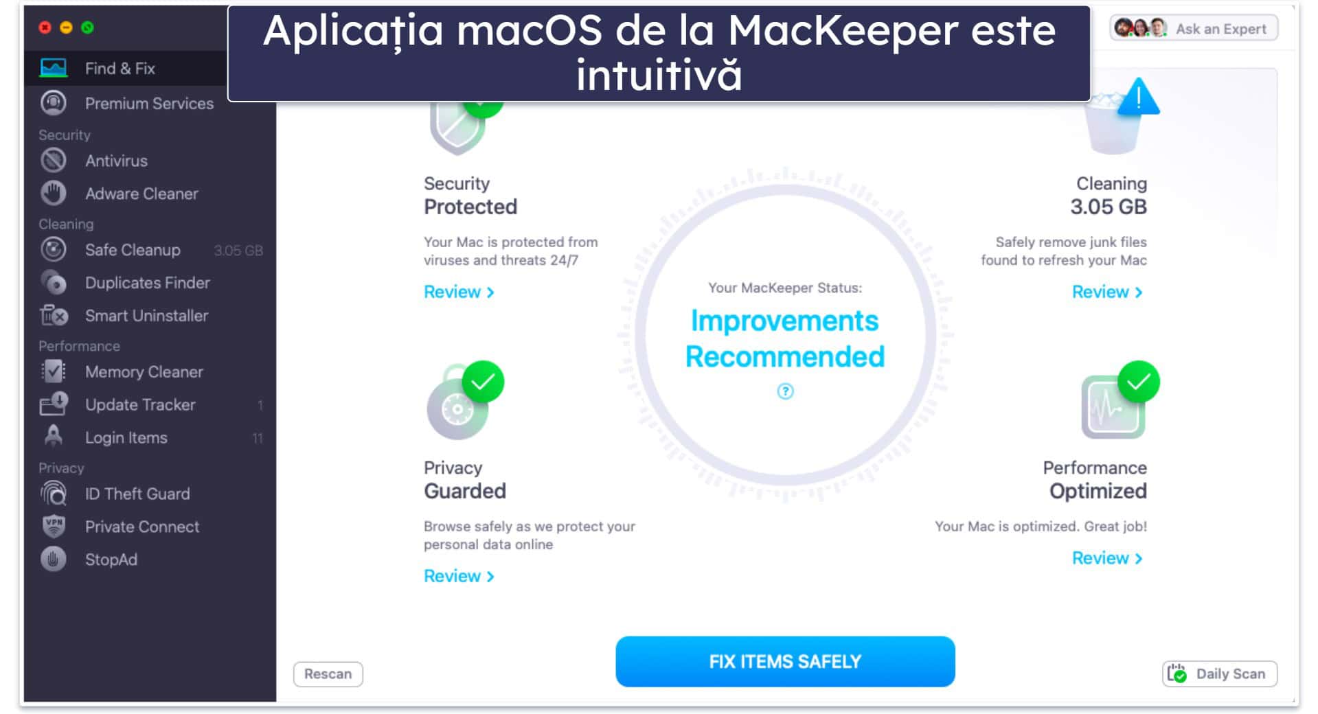 Bonus. MacKeeper: Antivirus intuitiv și bogat în funcții pentru Mac