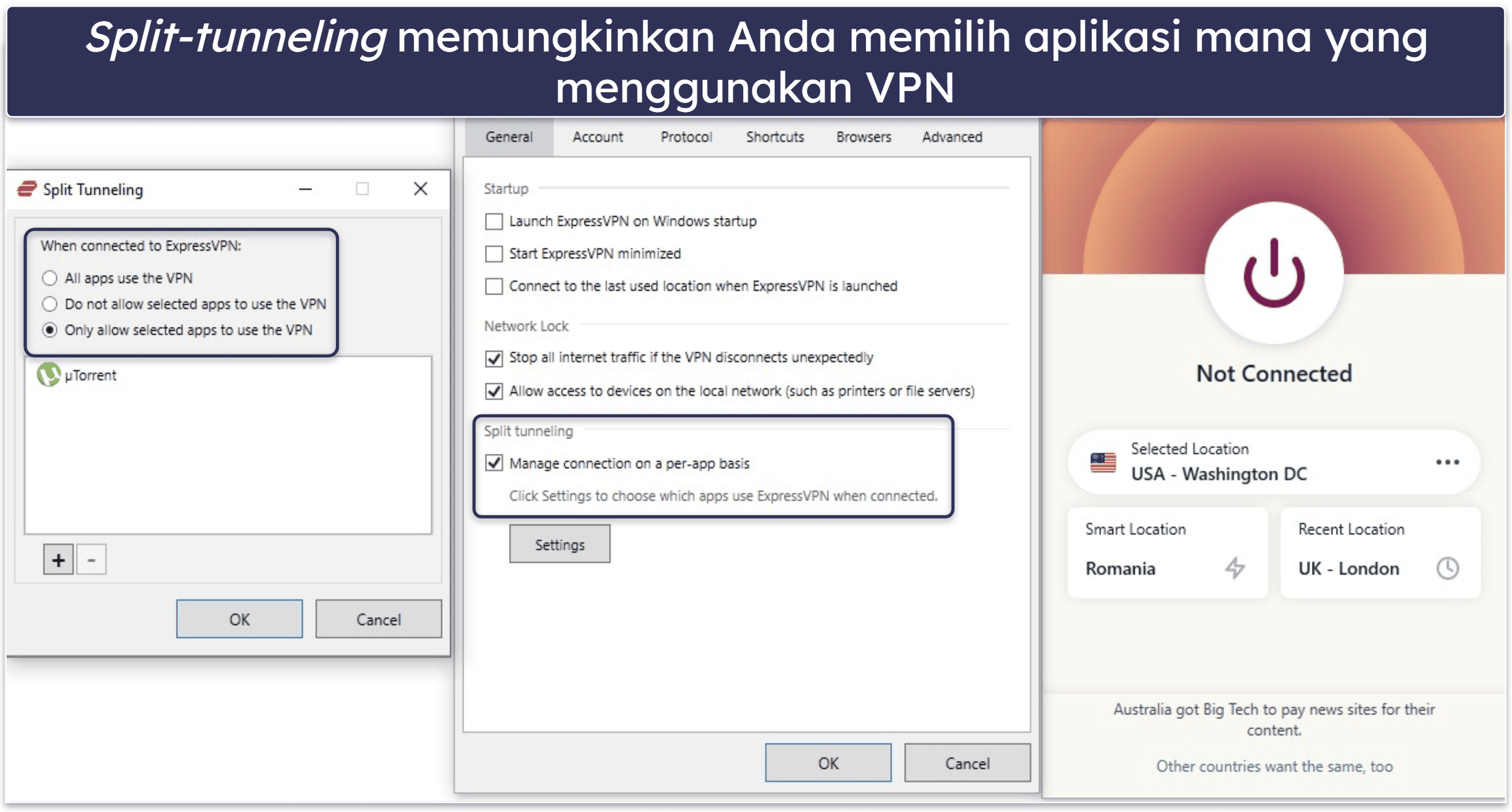 🥇1. ExpressVPN: VPN Berbayar Bulanan Terbaik