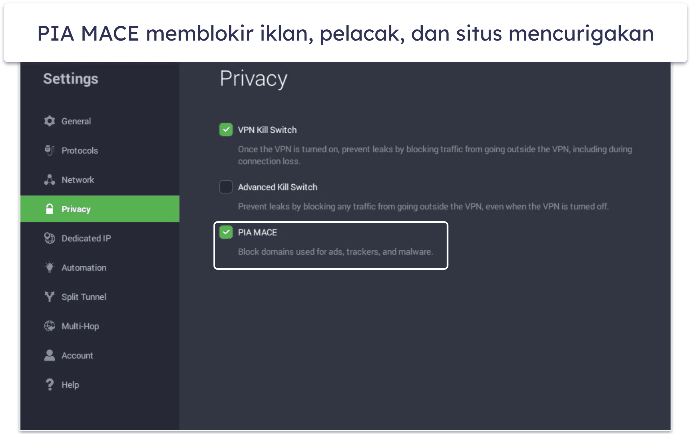 🥈2. Private Internet Access (PIA): VPN Bulanan Harga Terjangkau