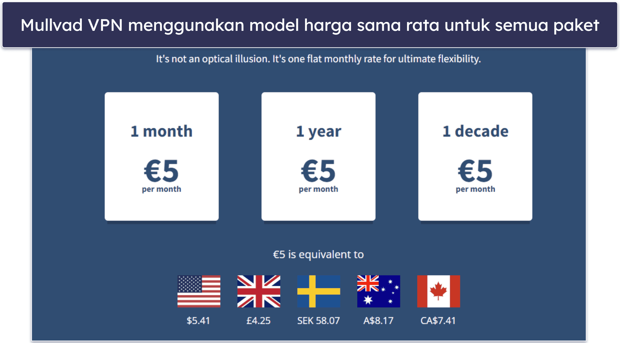 5. Mullvad VPN: Model Harga Tetap