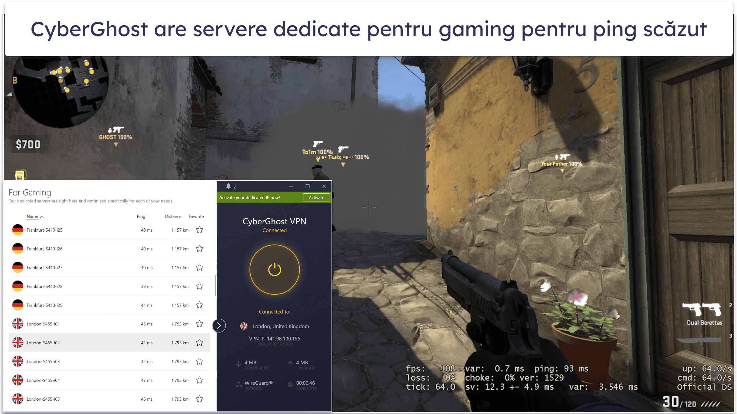6. CyberGhost VPN: Excelent pentru Streaming și Gaming