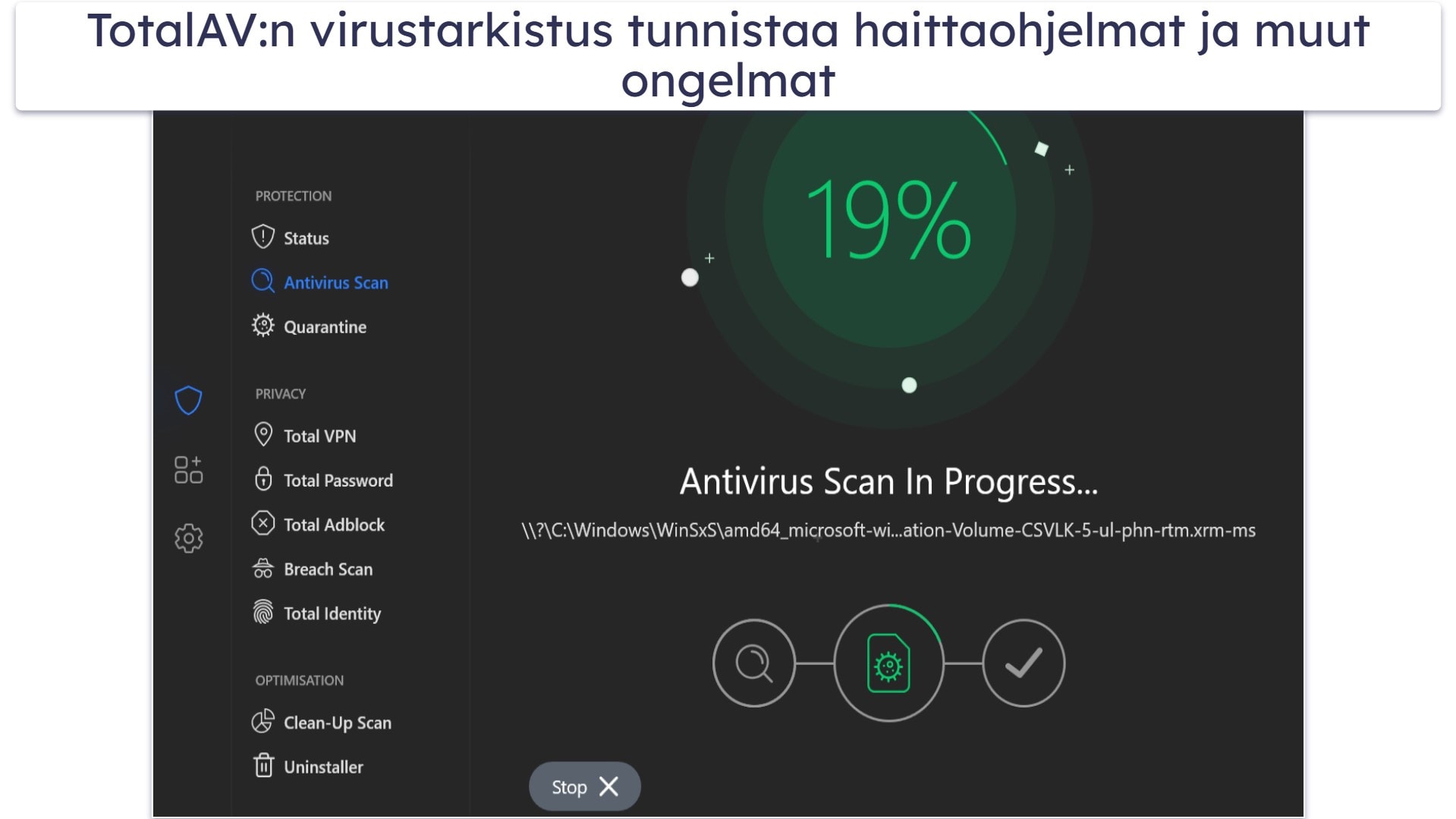🥈2. TotalAV: Helppokäyttöisin virustorjunta (paras valinta aloittelijoille)