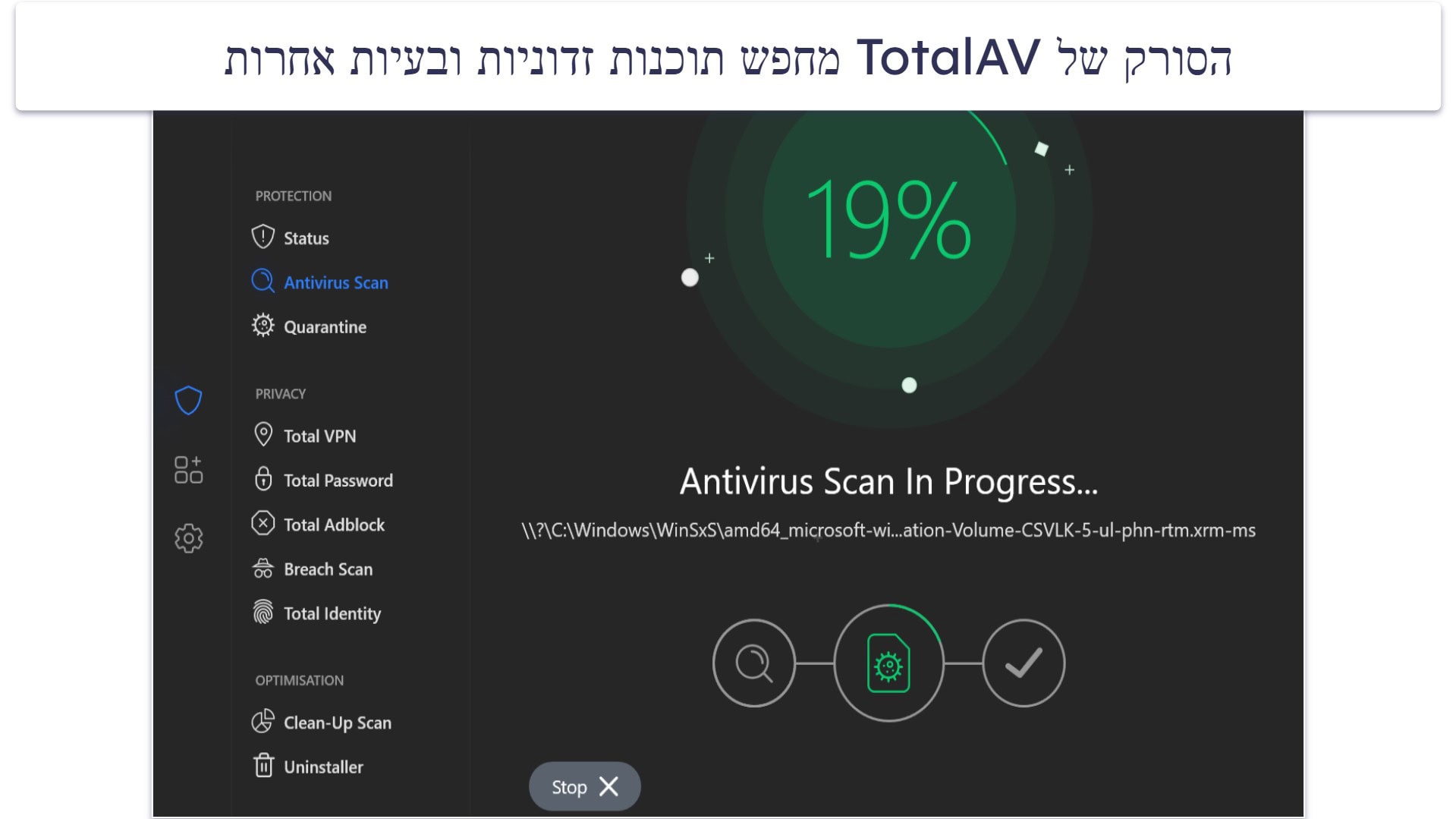 🥈2. TotalAV: הטוב ביותר במונחי קלות שימוש (ידידותי במיוחד למתחילים)