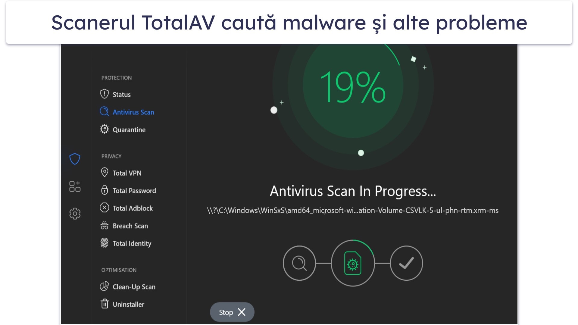 🥈2. TotalAV: Cel mai bun pentru ușurință în utilizare (Perfect pentru începători)