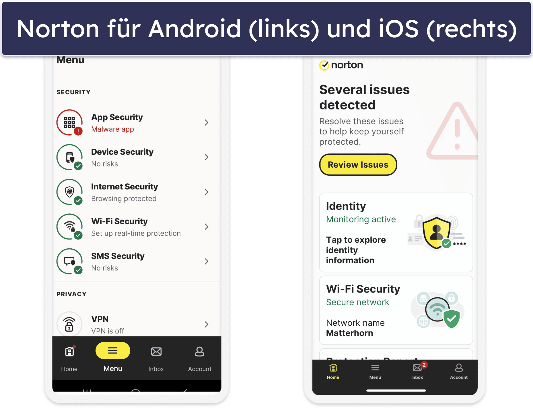 🥇1. Norton 360: bester Antivirus für Windows, Android und iOS