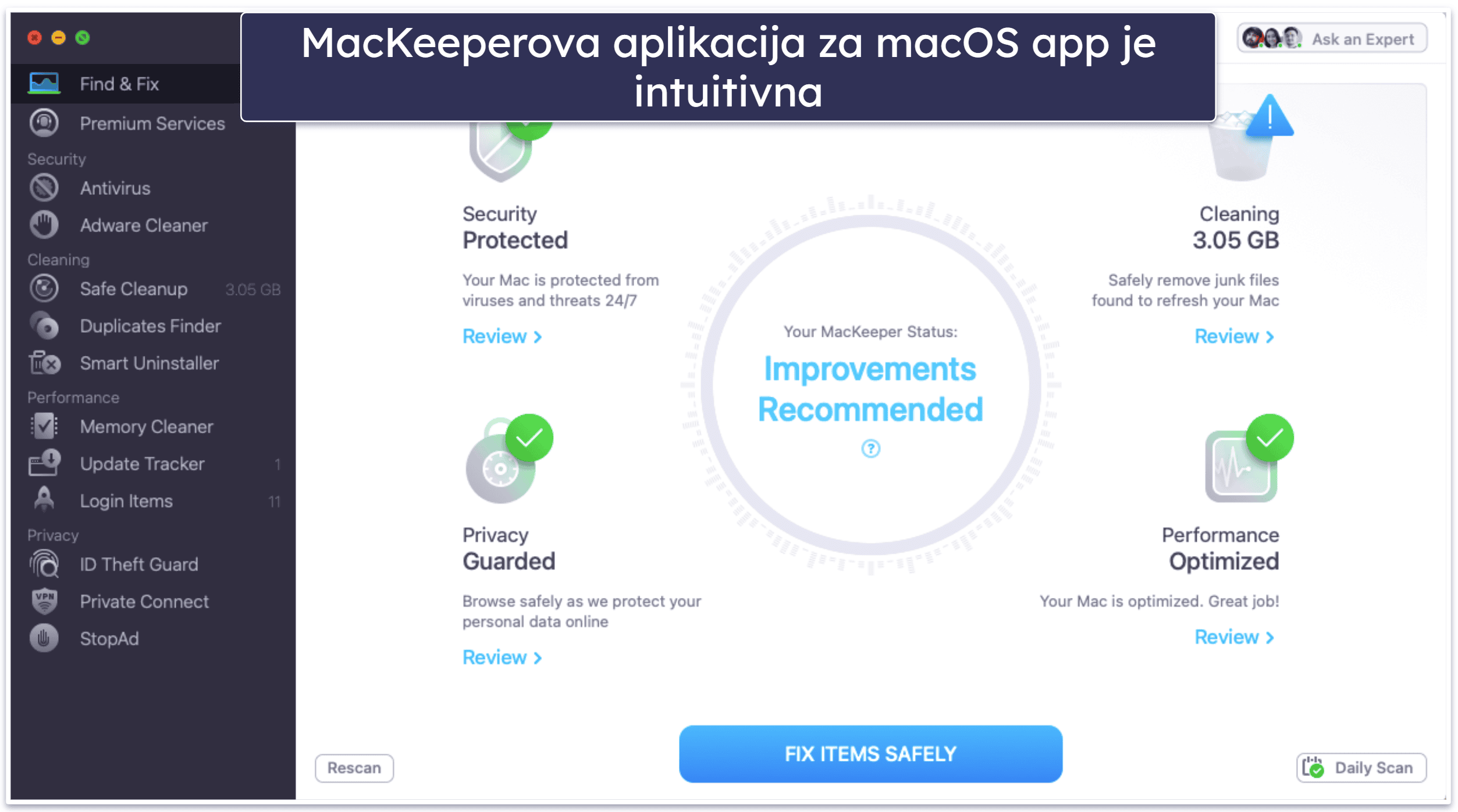 Bonus. MacKeeper: intuitivan antivirusni program s mnogo značajki za Mac