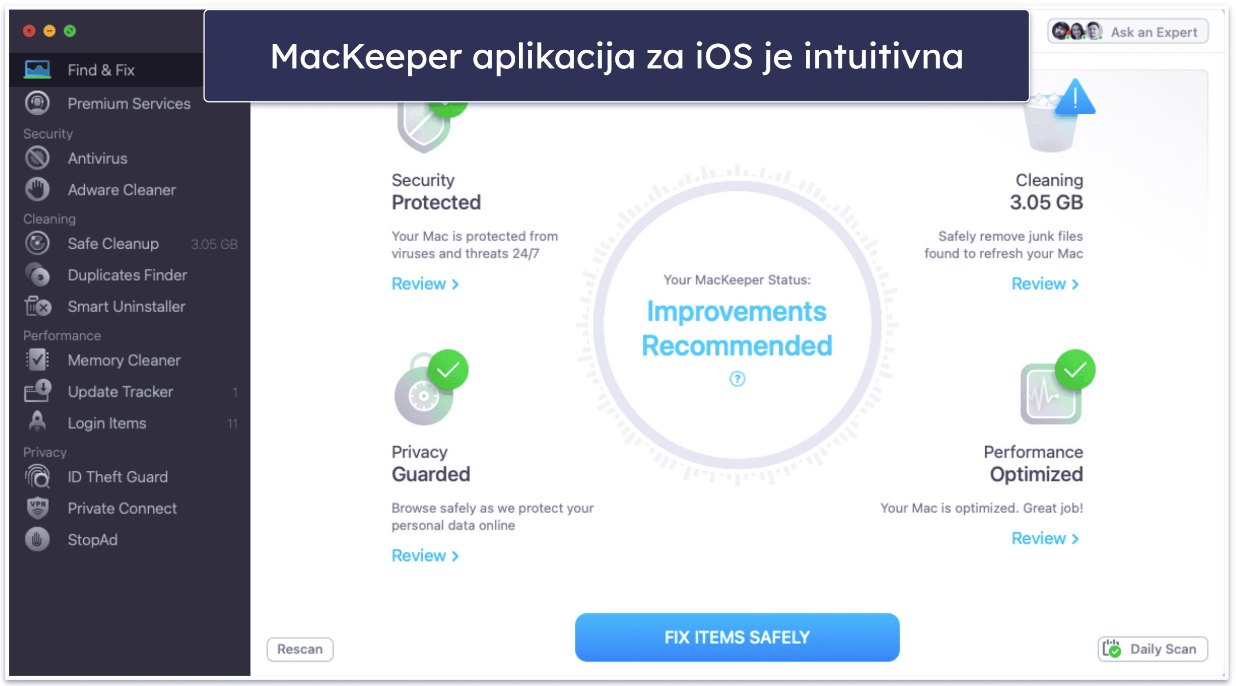Bonus. MacKeeper: Intuitivan antivirus za Mac sa dosta funkcija