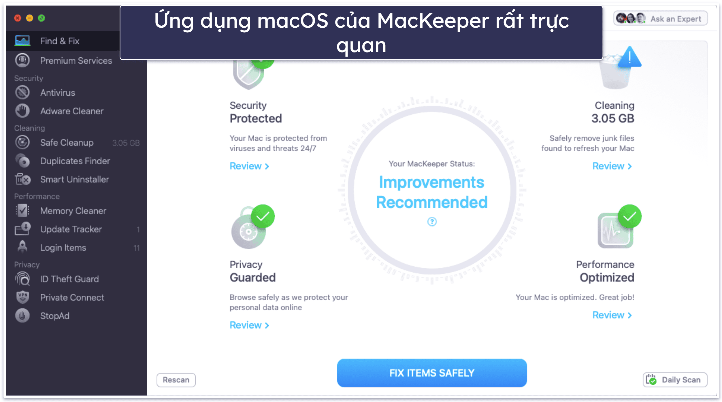 Bonus. MacKeeper: Phần mềm diệt virus trực quan và giàu tính năng cho Mac